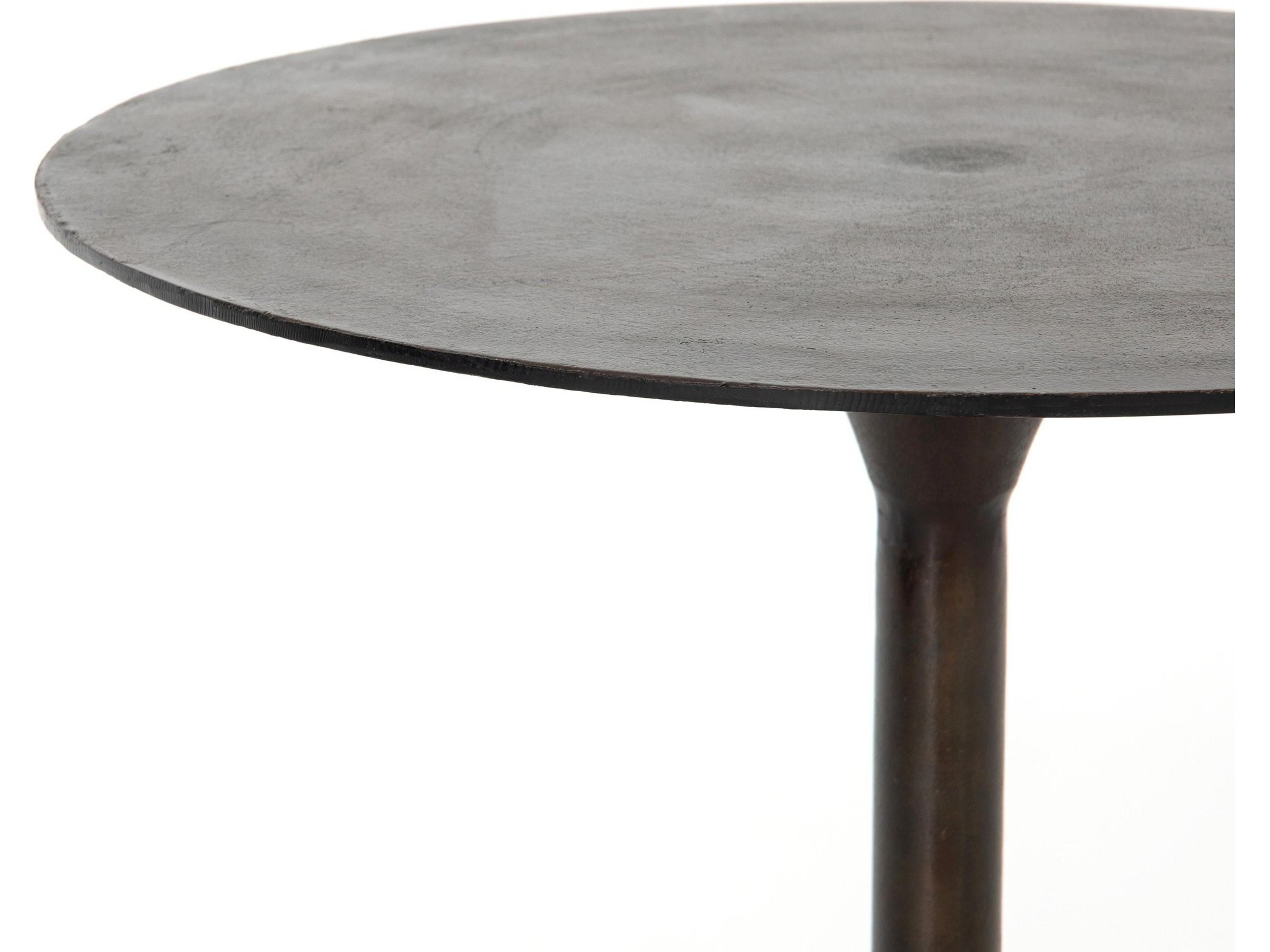 Four Hands Marlow Antique Rust Round Metal Bar Table