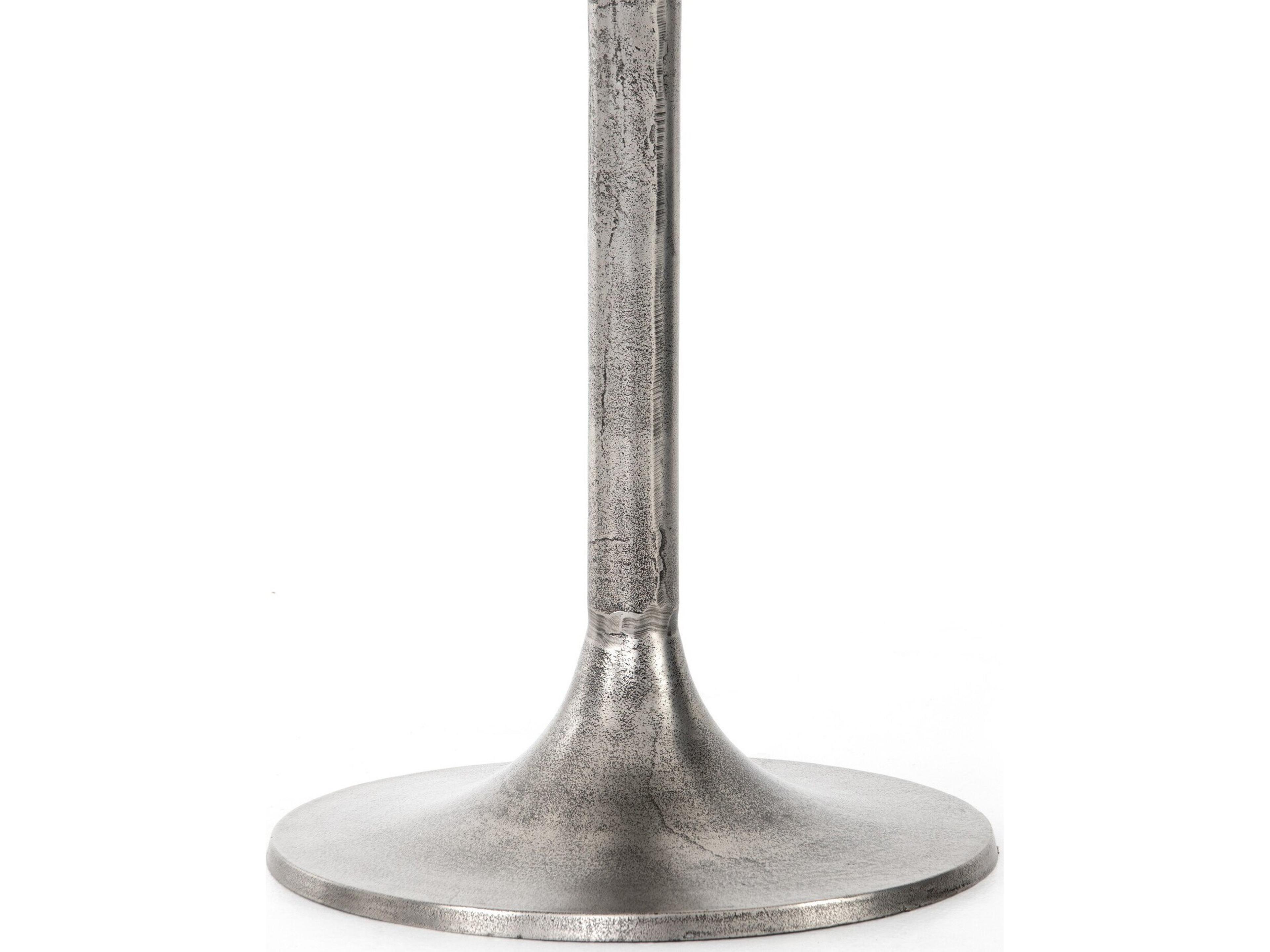 Four Hands Marlow Raw Antique Nickel Round Metal Bar Table
