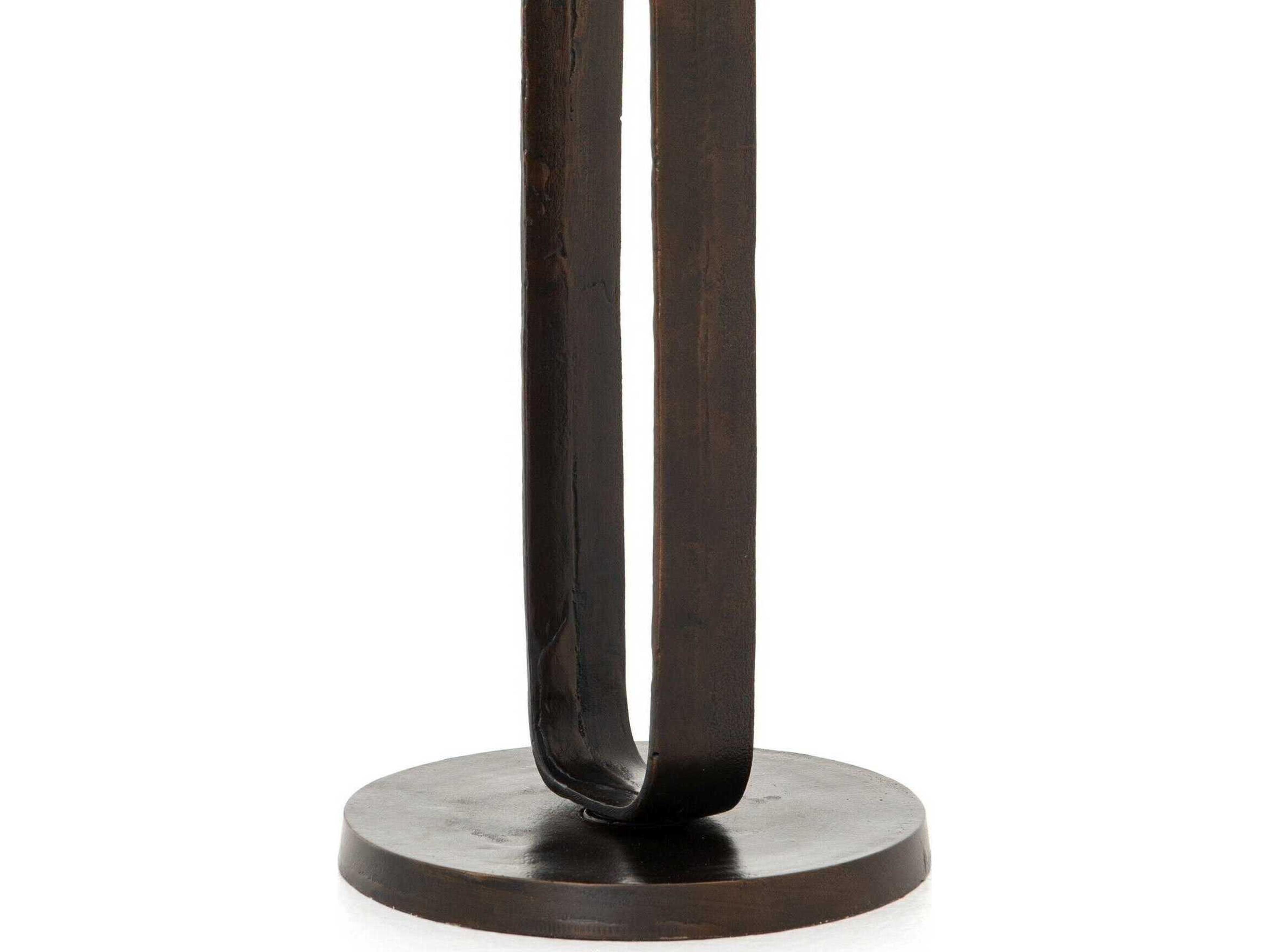 Four Hands Marlow Douglas Round Metal Antique Rust End Table