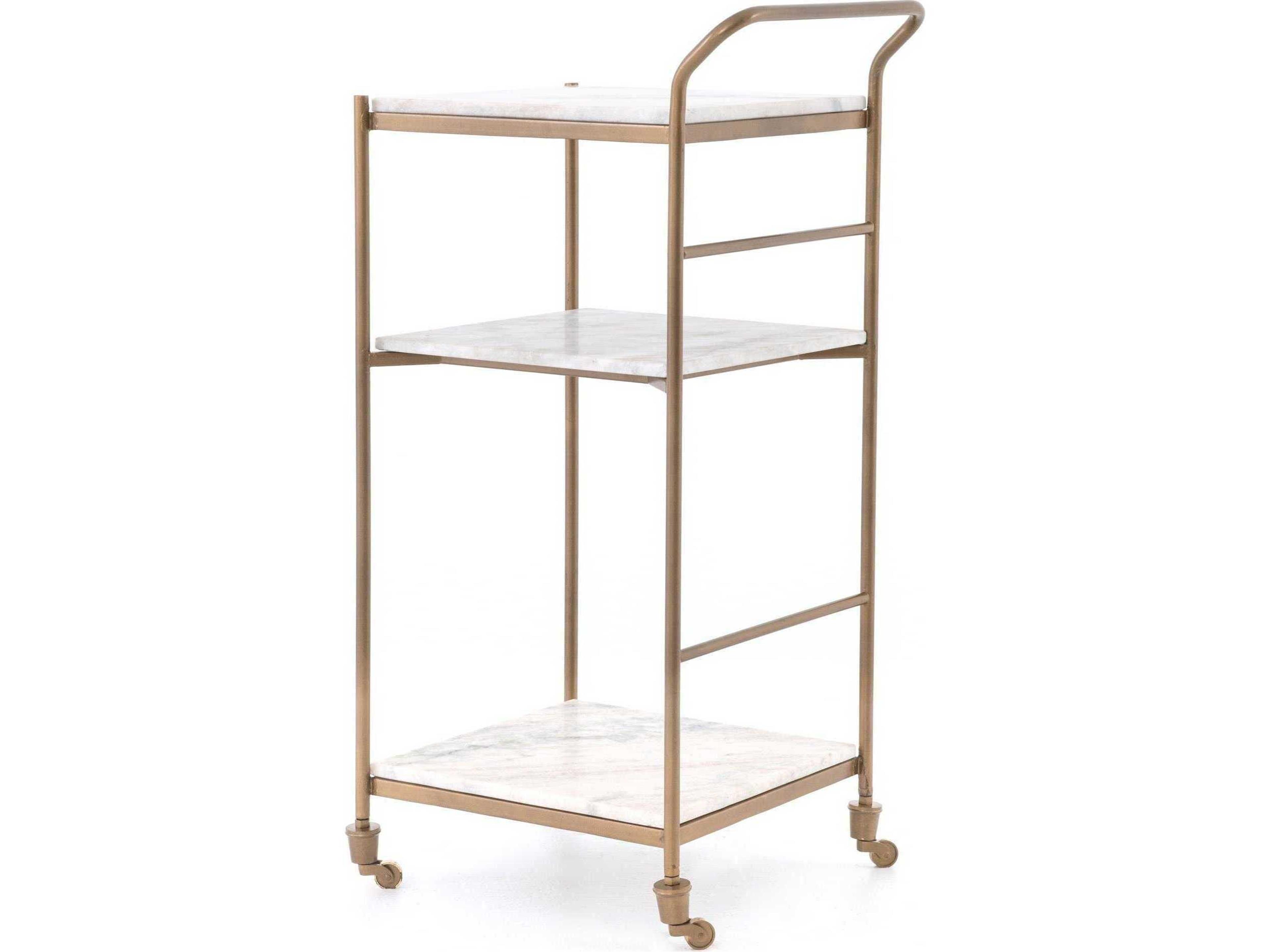 Four Hands Marlow Marble Gold Bar Cart