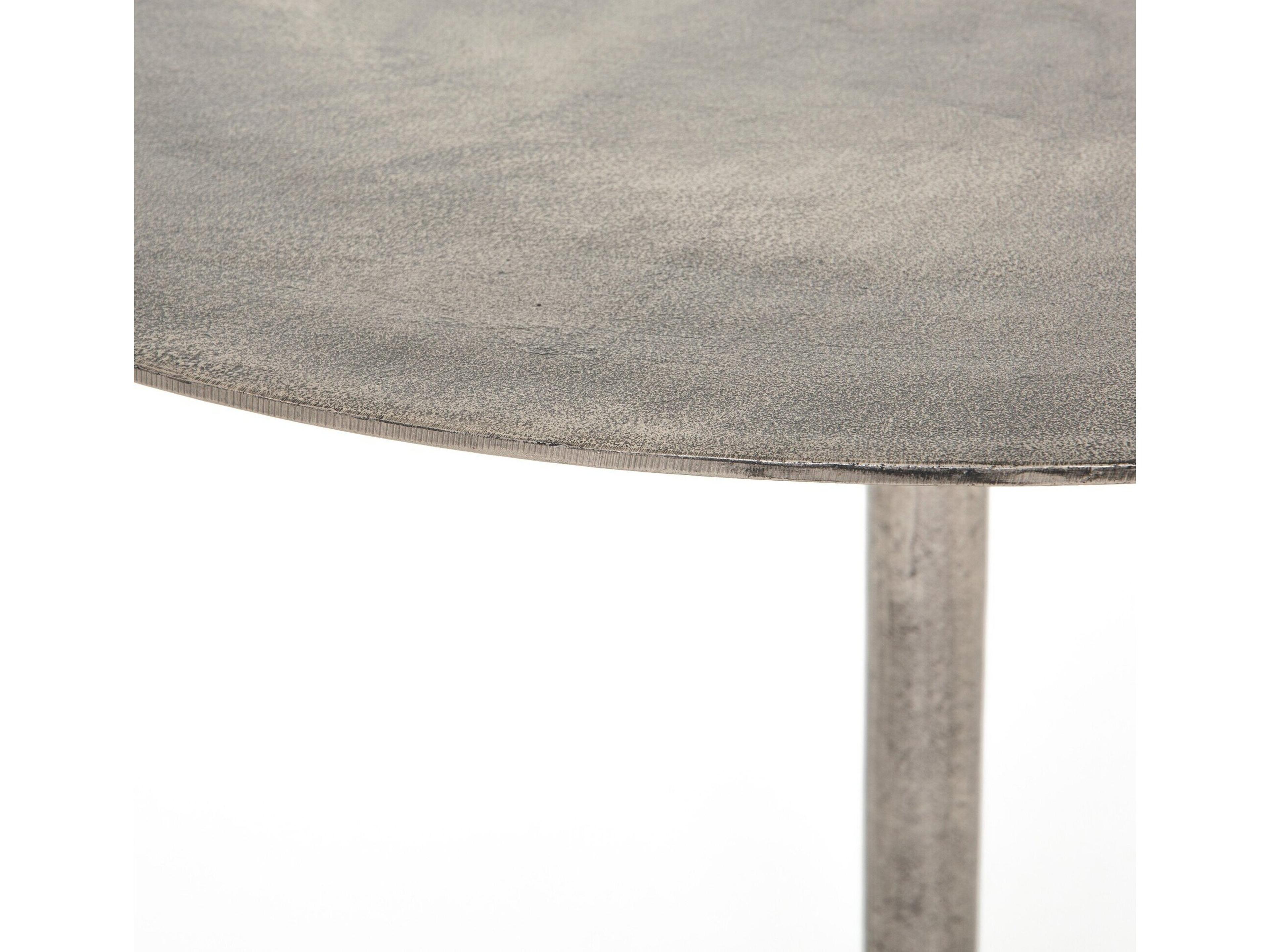 Luxecor Globetrotter Simone Round Metal Raw Antique Nickel Dining Table