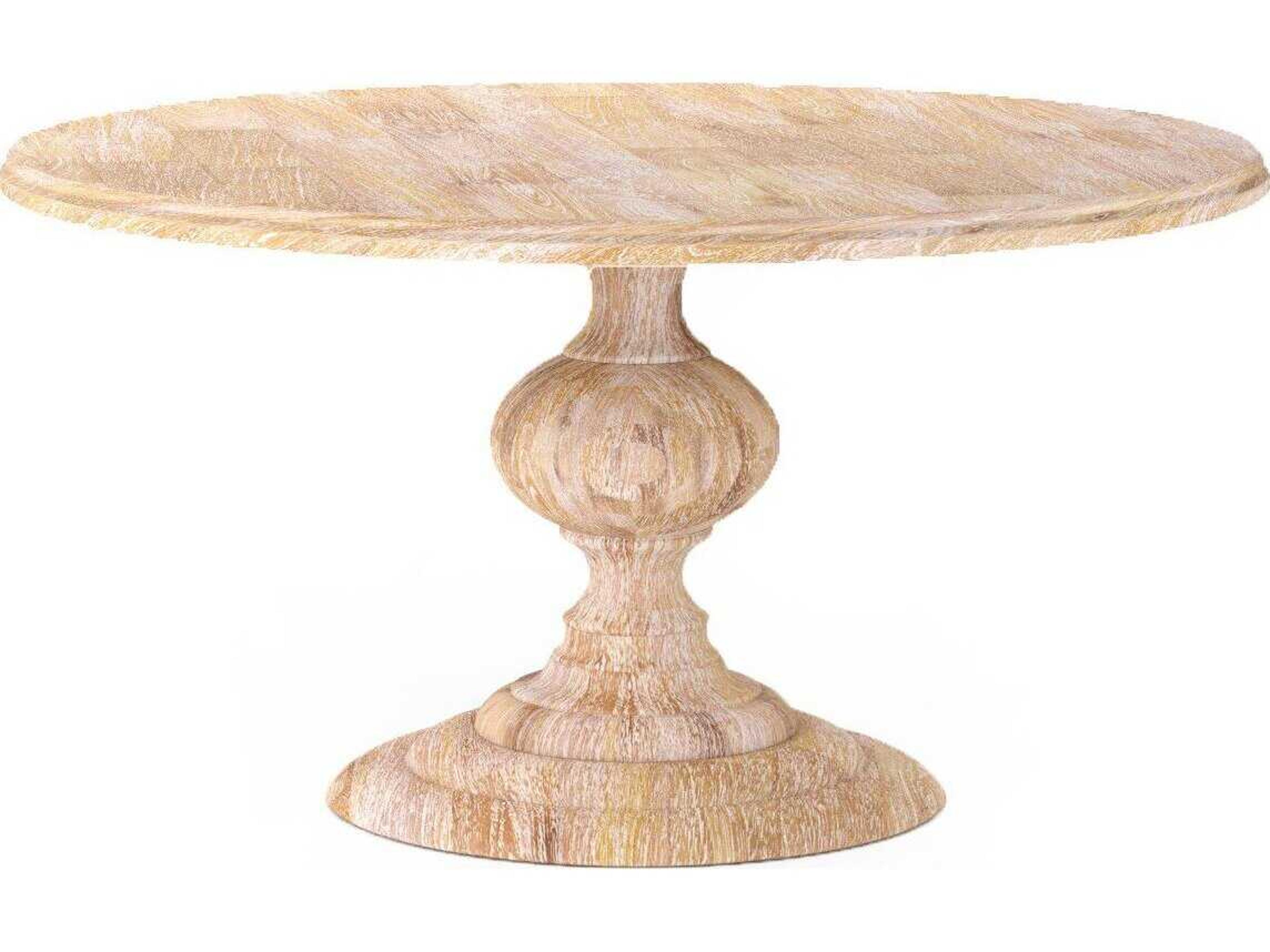 Magnolia Round Wood Whitewash Dining Table