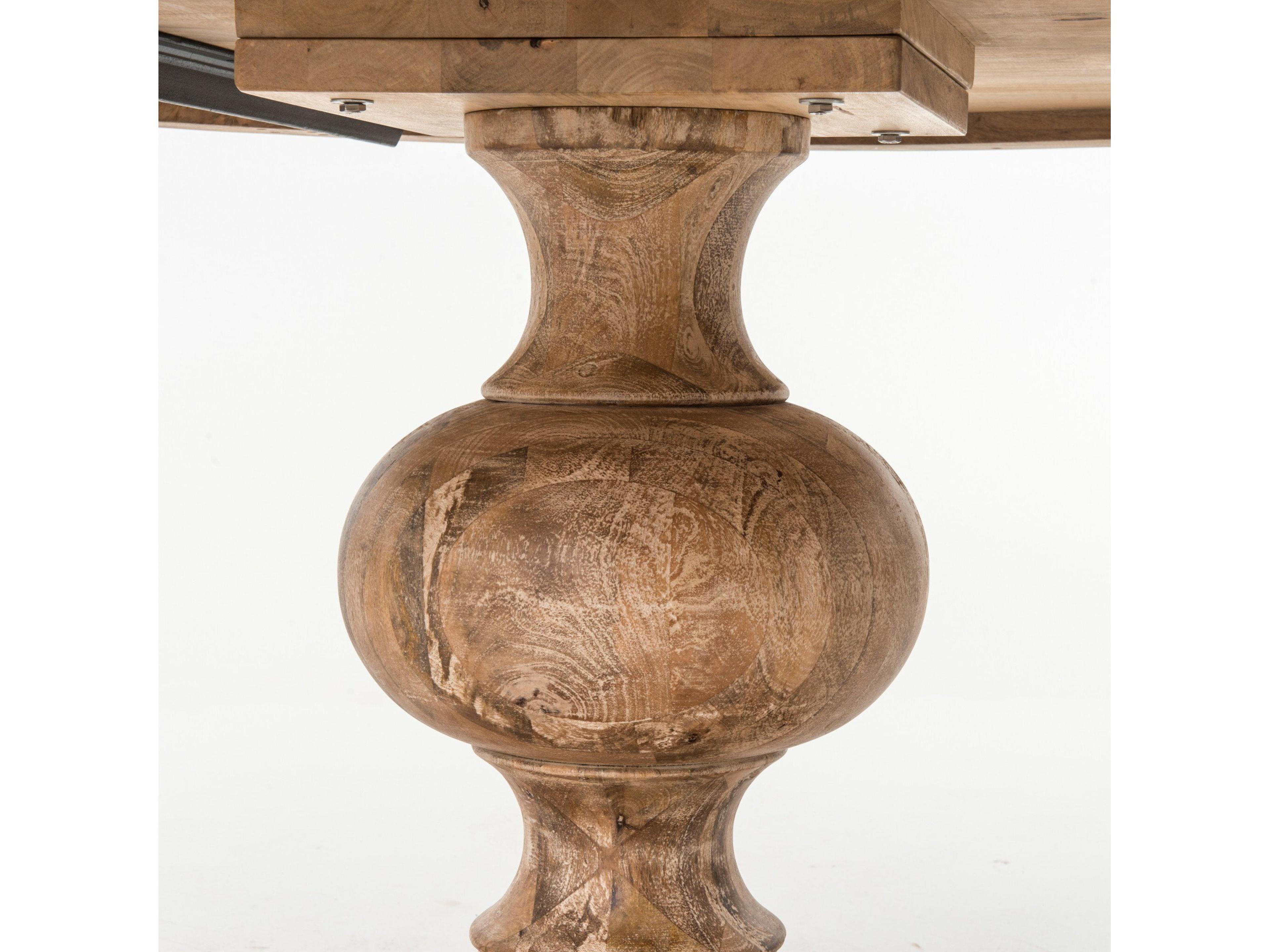 Luxecor Globetrotter Round Wood Whitewash Dining Table