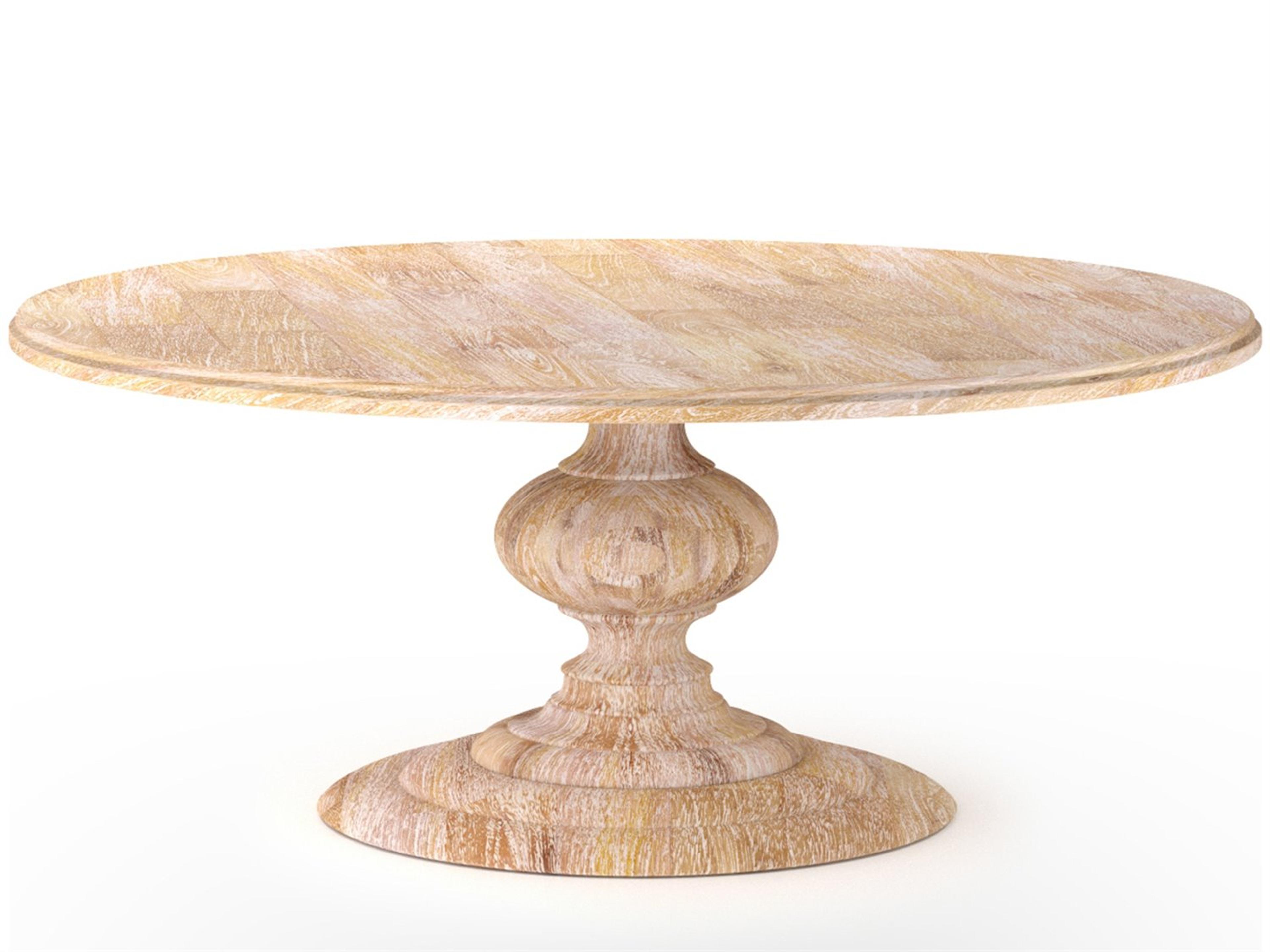 Globetrotter Round Wood Whitewash Dining Table