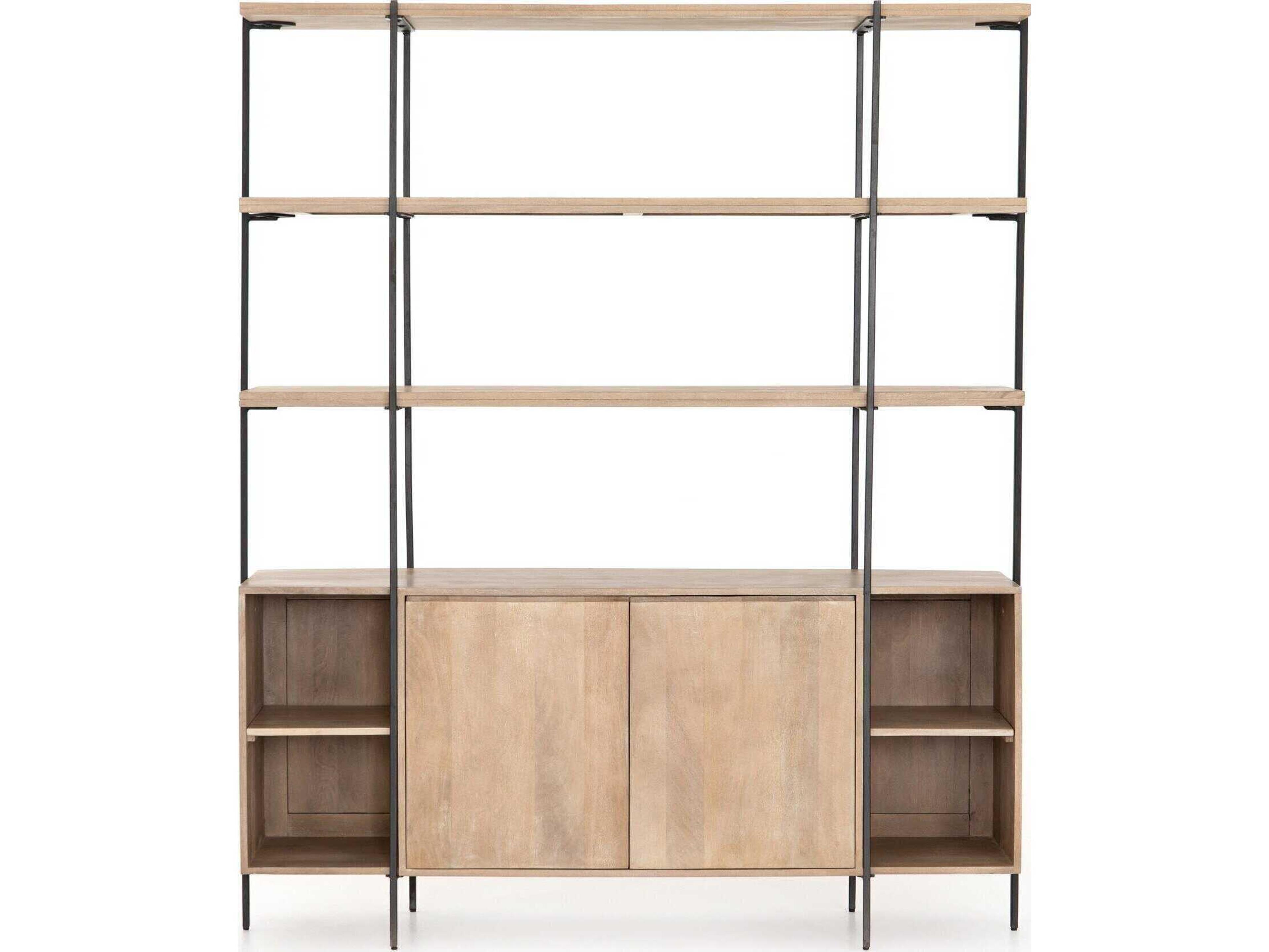 Four Hands Prescott Elena 65" Mango Wood Natural Satin Black Sideboard