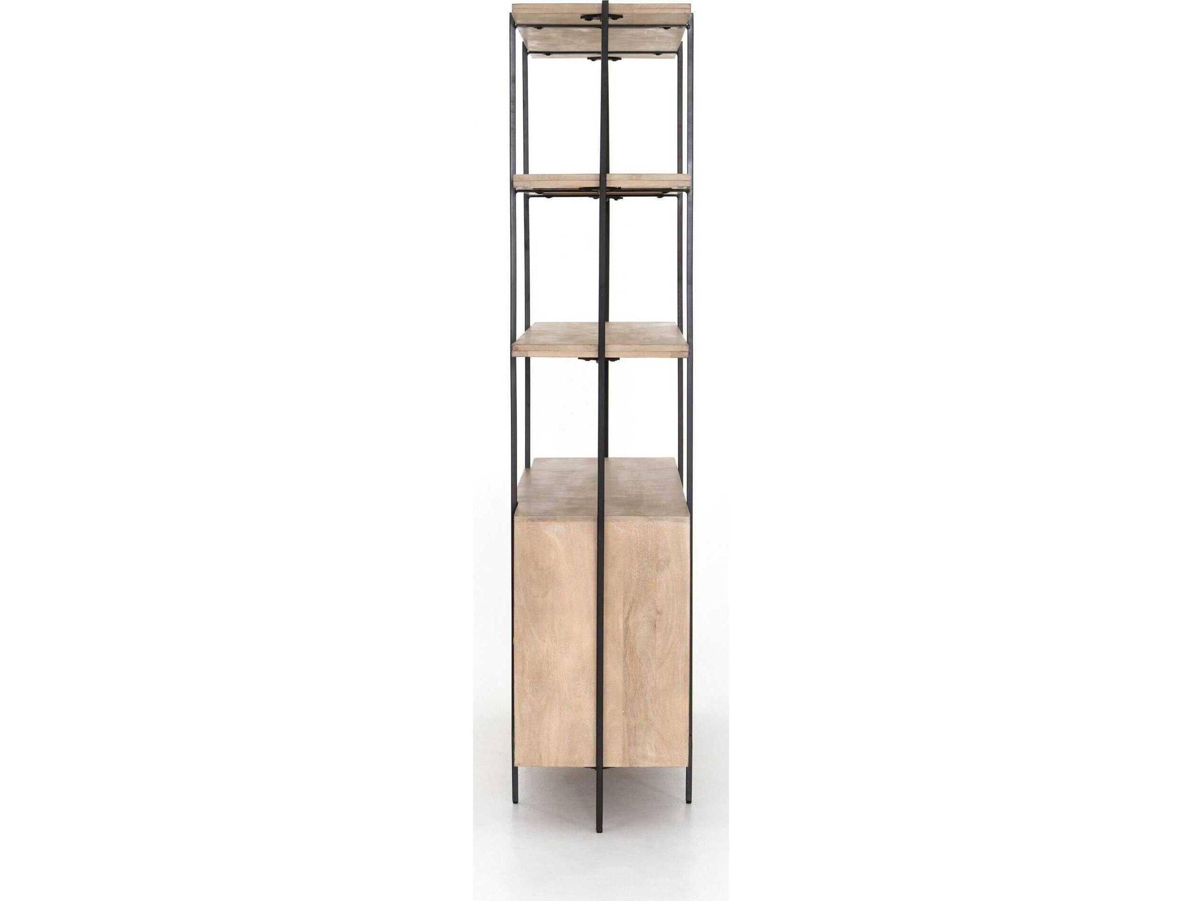 Four Hands Prescott Elena 65" Mango Wood Natural Satin Black Sideboard