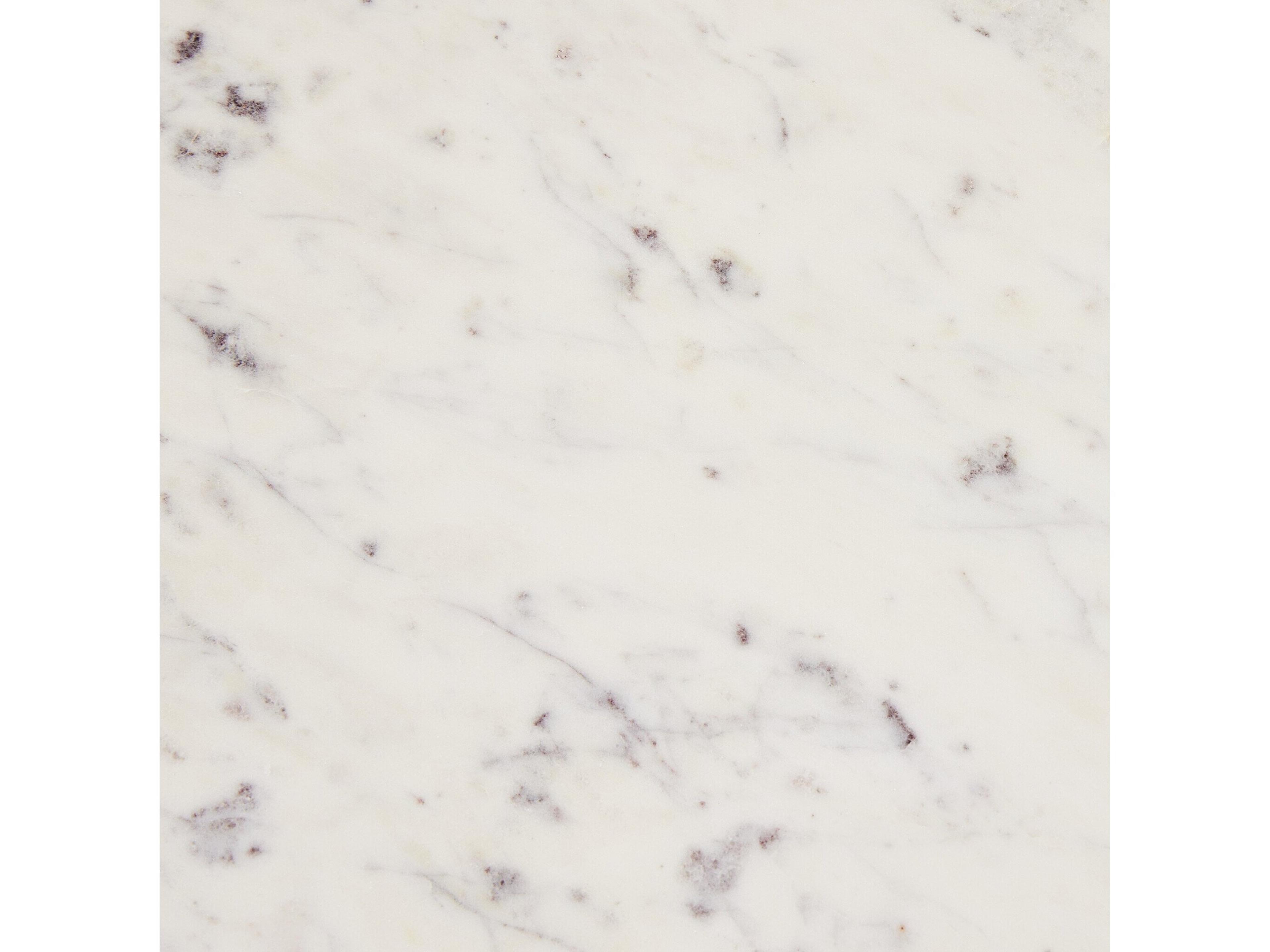 Four Hands Rockwell Gage Round Cast Brass Polished White Marble Dining Table