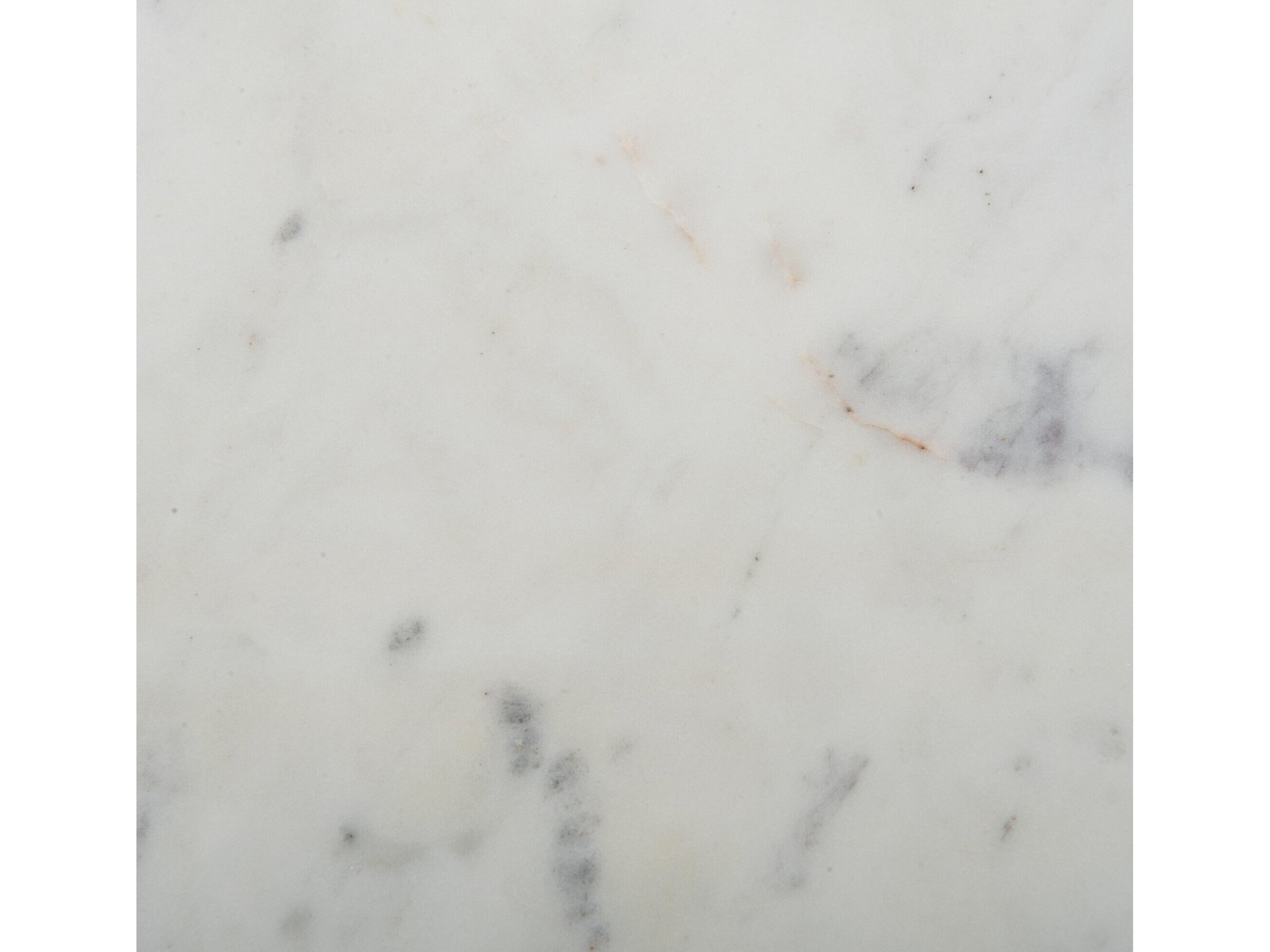 Four Hands Rockwell Evelyn Round Gunmetal Polished White Marble End Table