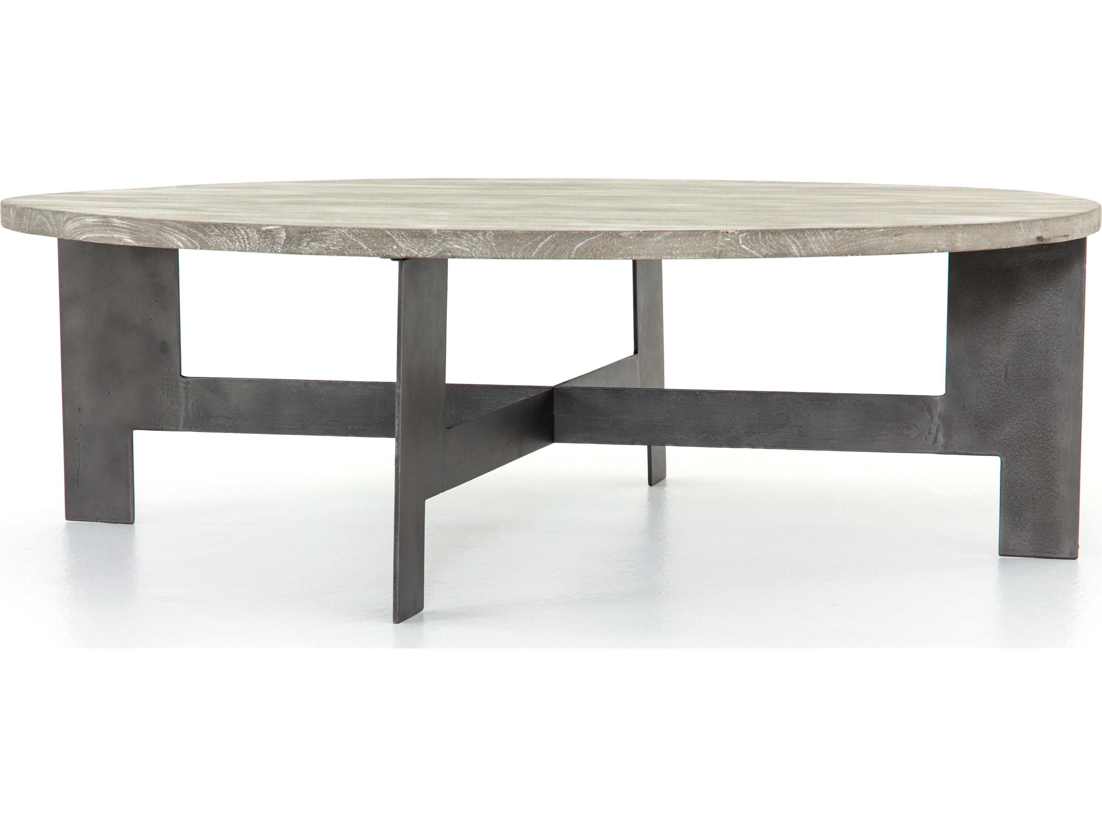 Luxecor Globetrotter Round Wood Gunmetal Charcoal Coffee Table