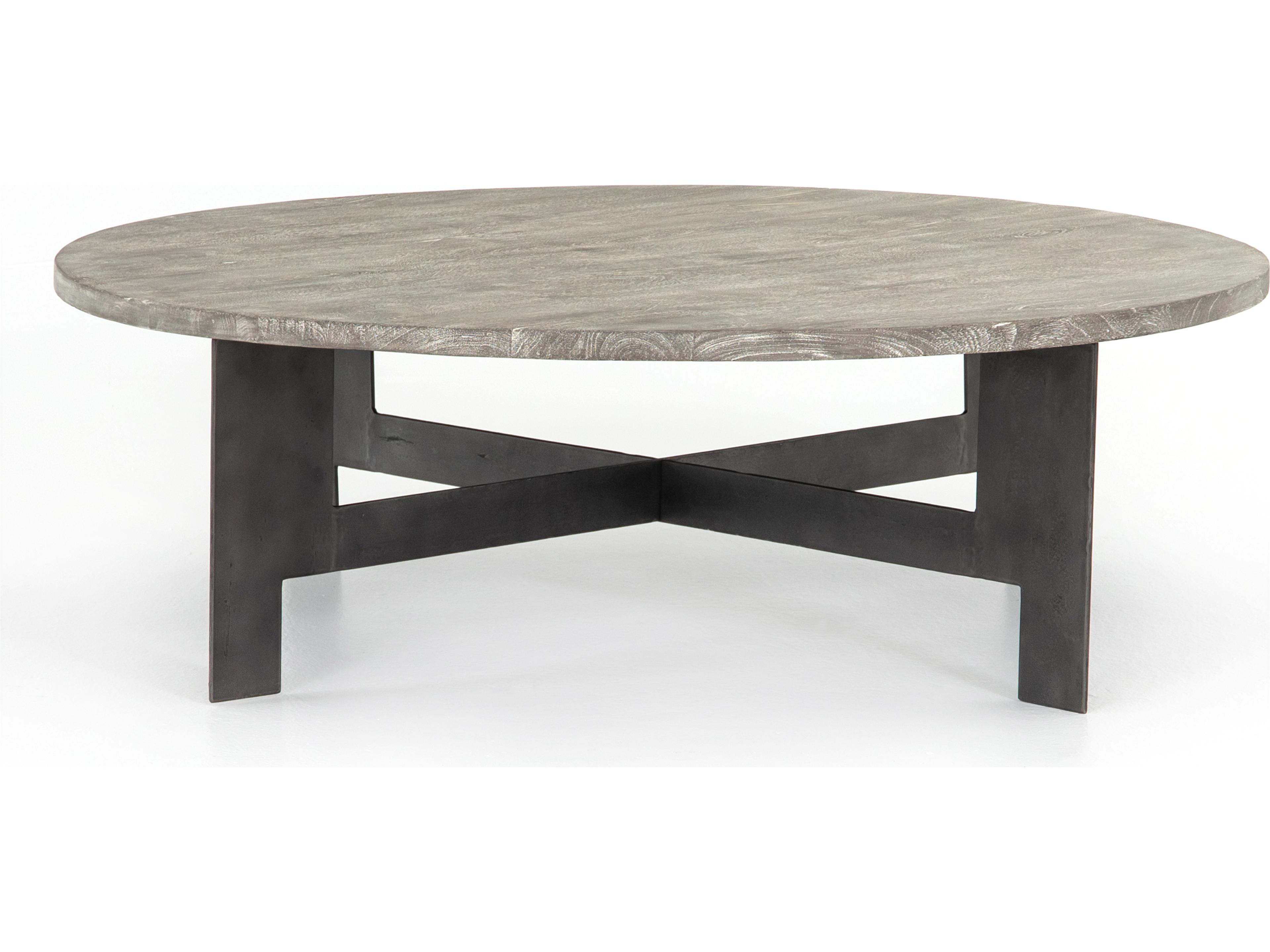 Luxecor Globetrotter Round Wood Gunmetal Charcoal Coffee Table