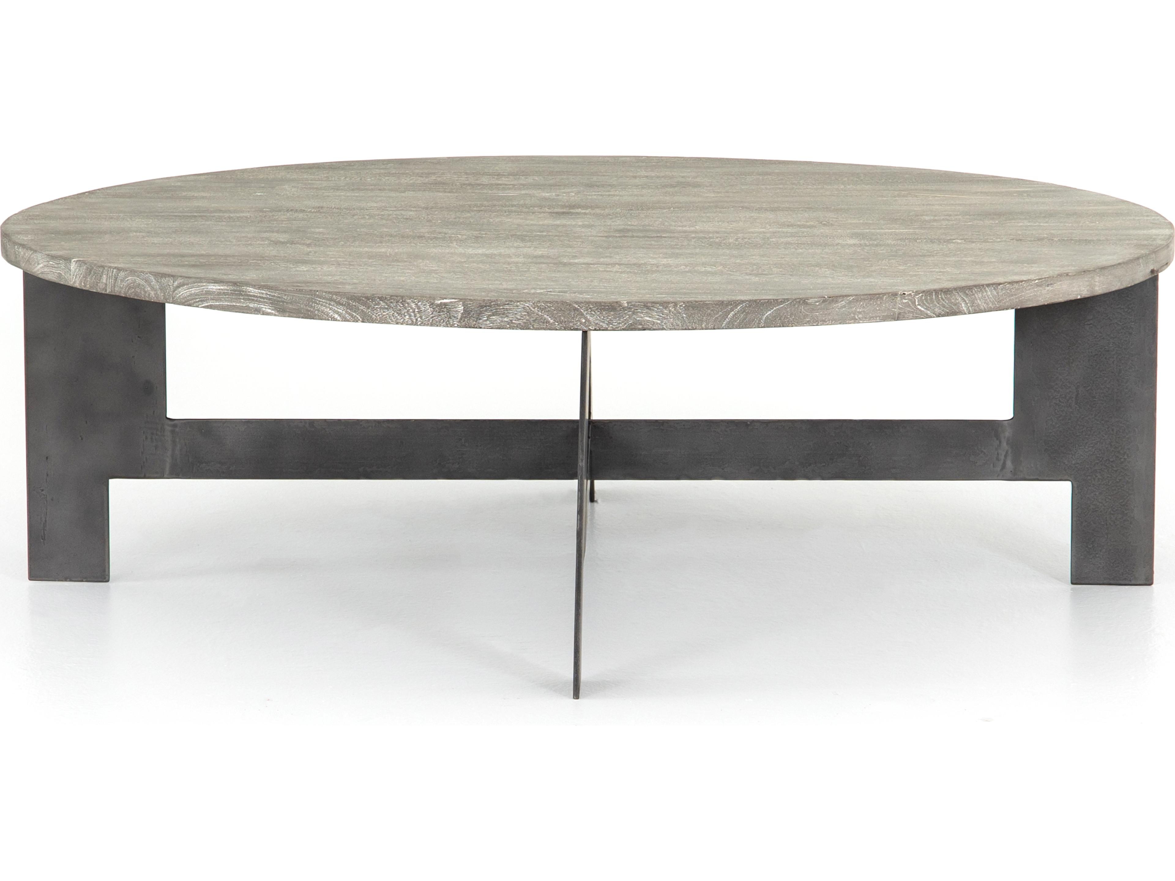 Luxecor Globetrotter Round Wood Gunmetal Charcoal Coffee Table