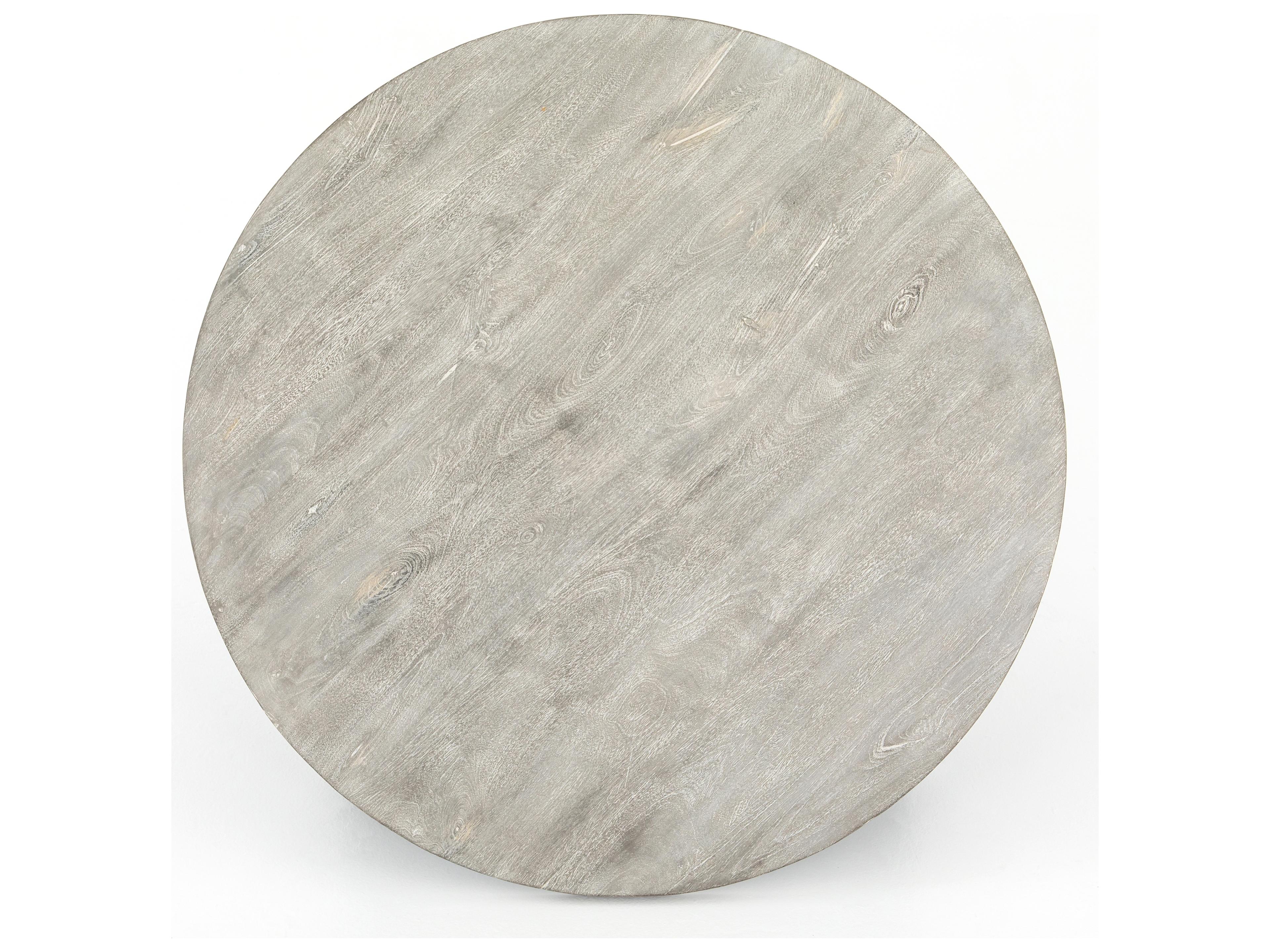 Luxecor Globetrotter Round Wood Gunmetal Charcoal Coffee Table