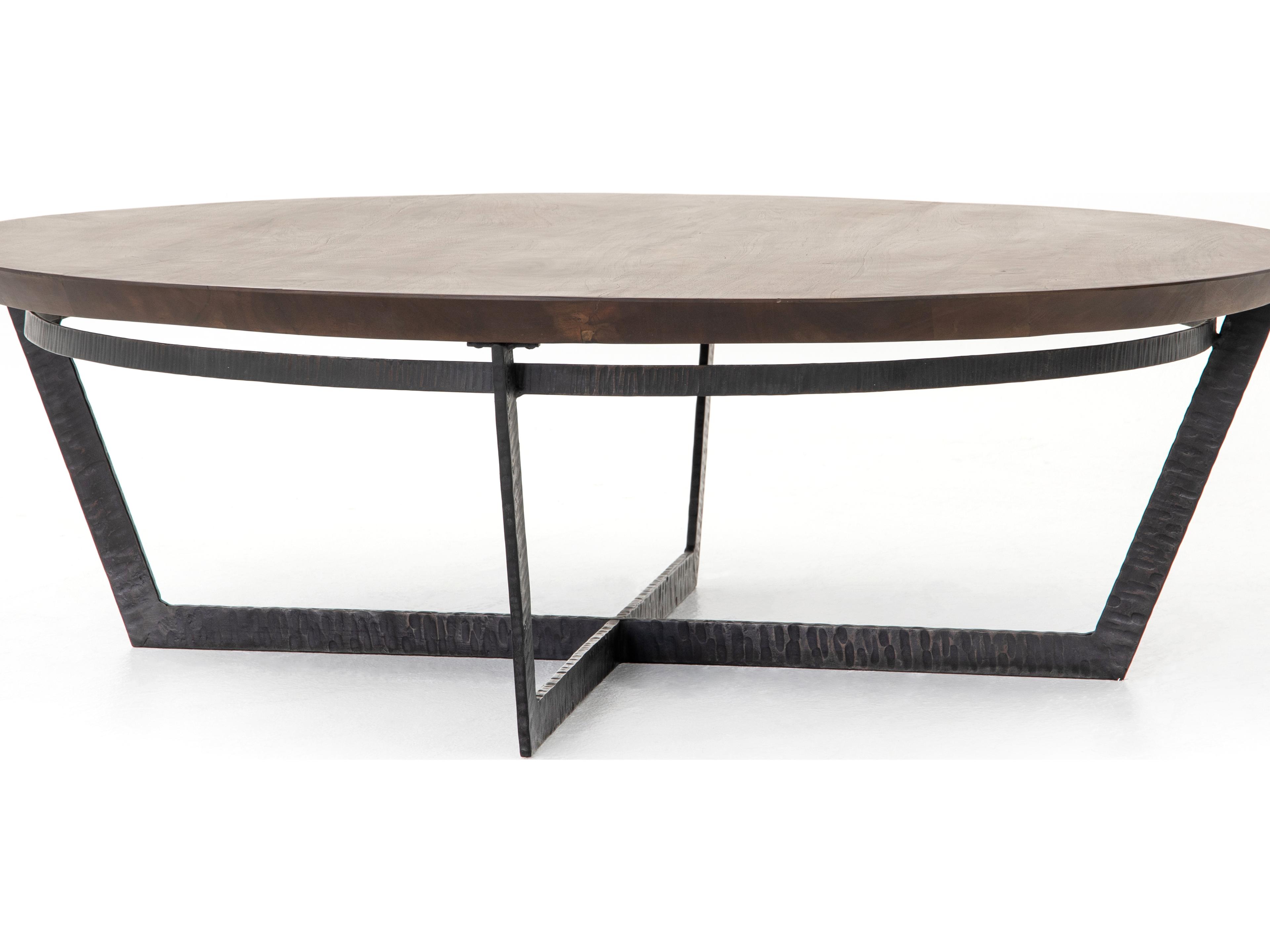 Luxecor Globetrotter Felix Round Wood Rustic Fossil Light Tanner Brown Coffee Table