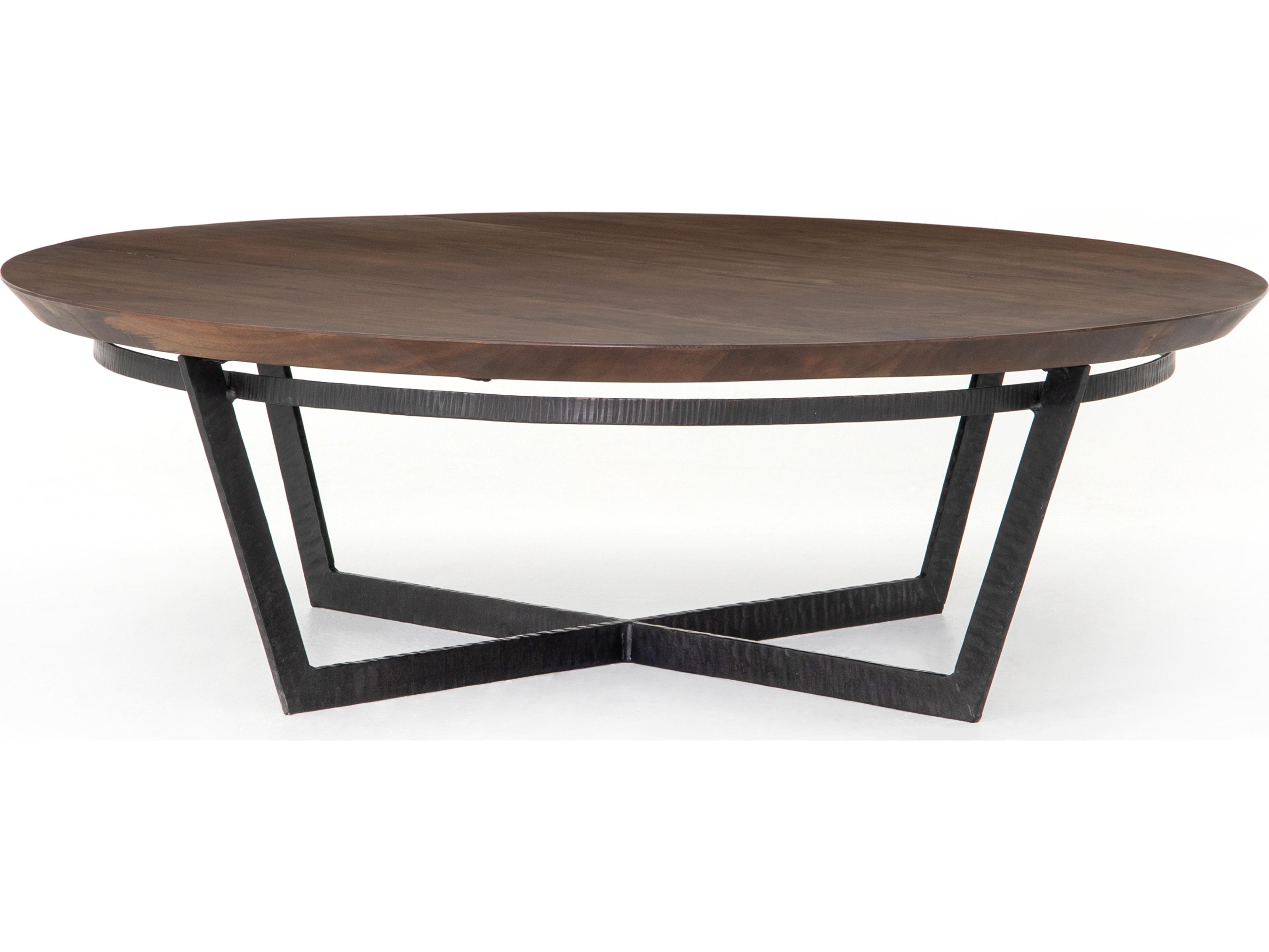 Luxecor Globetrotter Felix Round Wood Rustic Fossil Light Tanner Brown Coffee Table