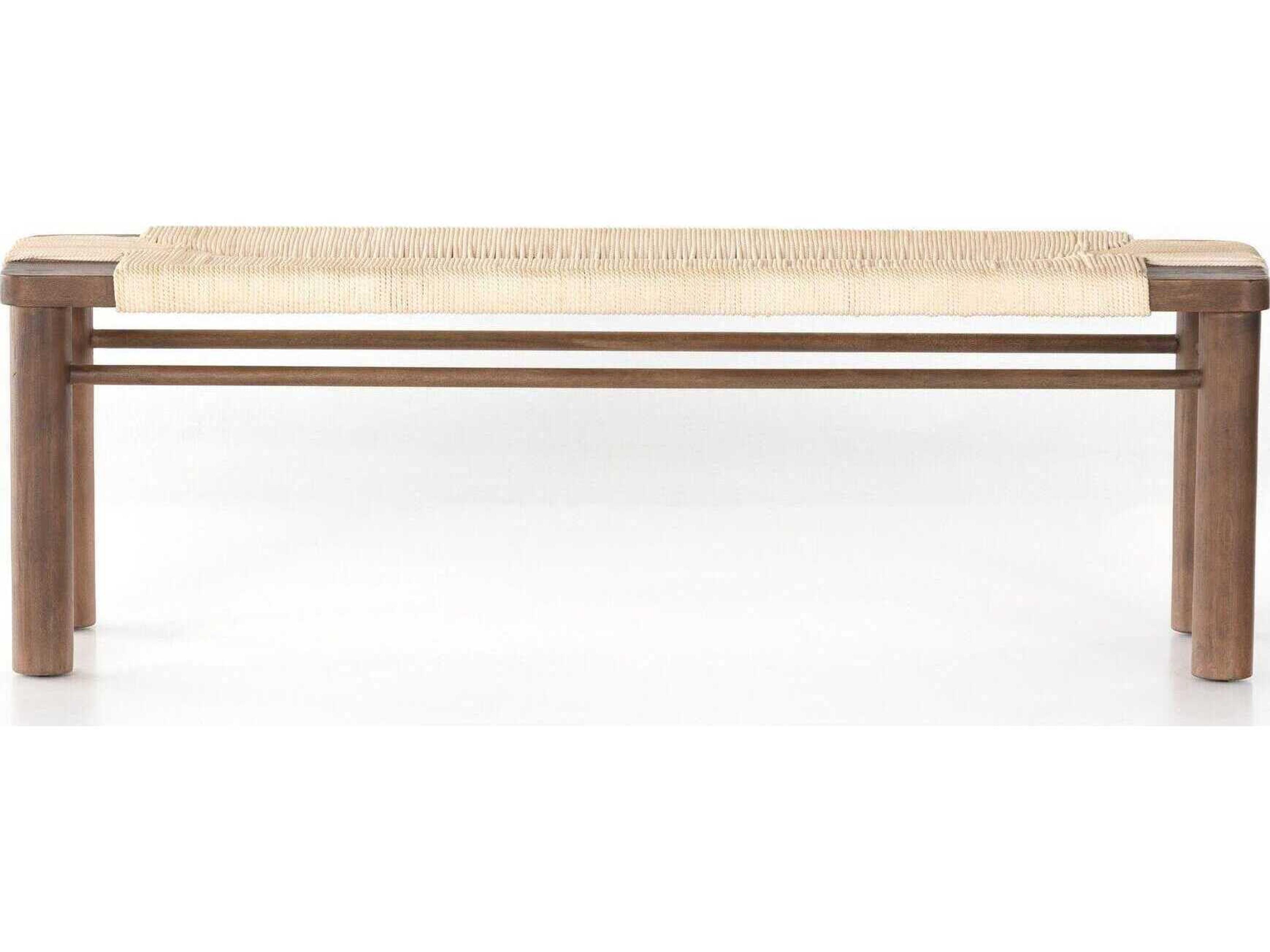 Four Hands Grass Roots Russet Mahogany Vintage Cotton Brown Accent Bench