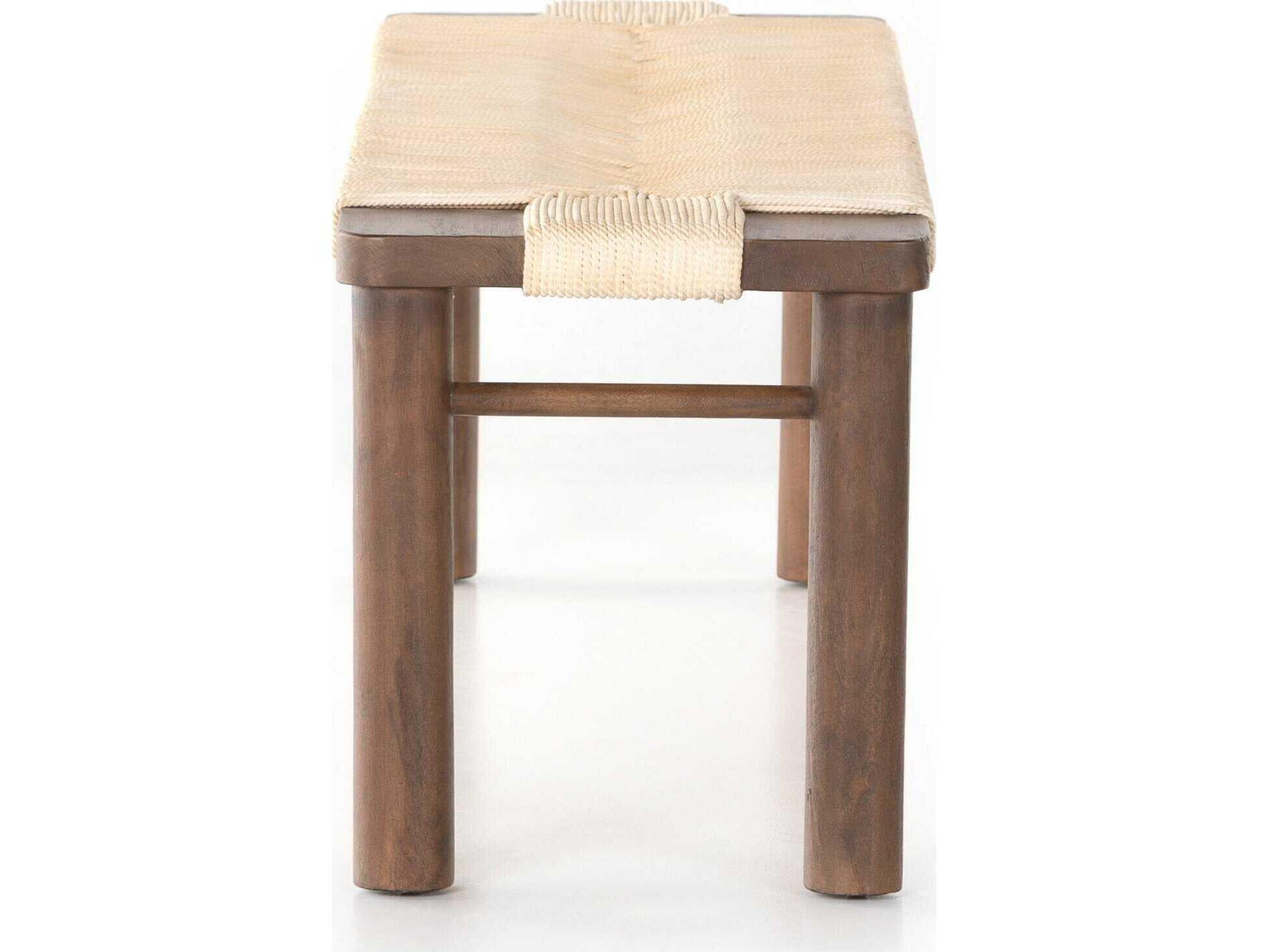 Four Hands Grass Roots Russet Mahogany Vintage Cotton Brown Accent Bench