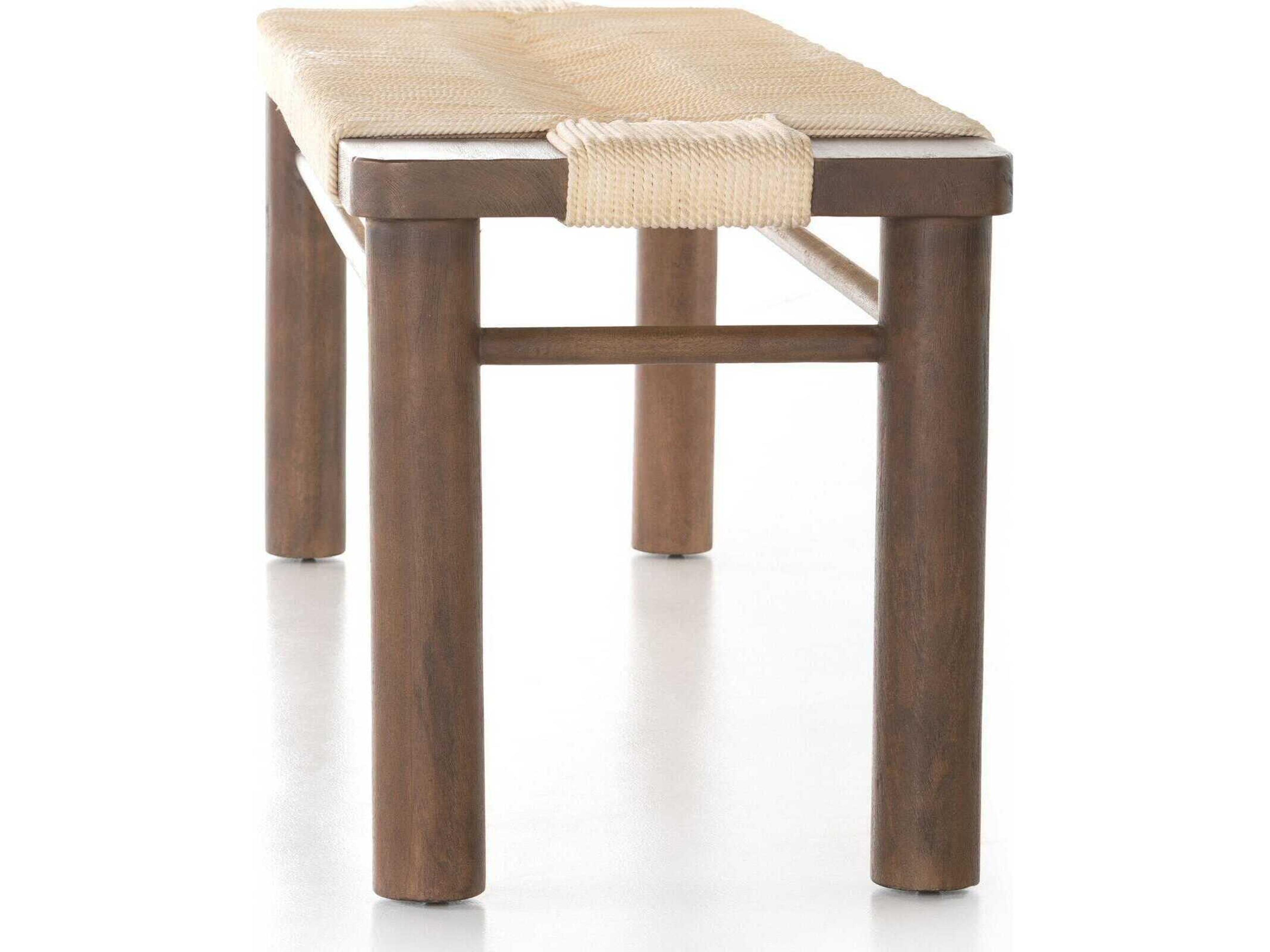 Four Hands Grass Roots Russet Mahogany Vintage Cotton Brown Accent Bench