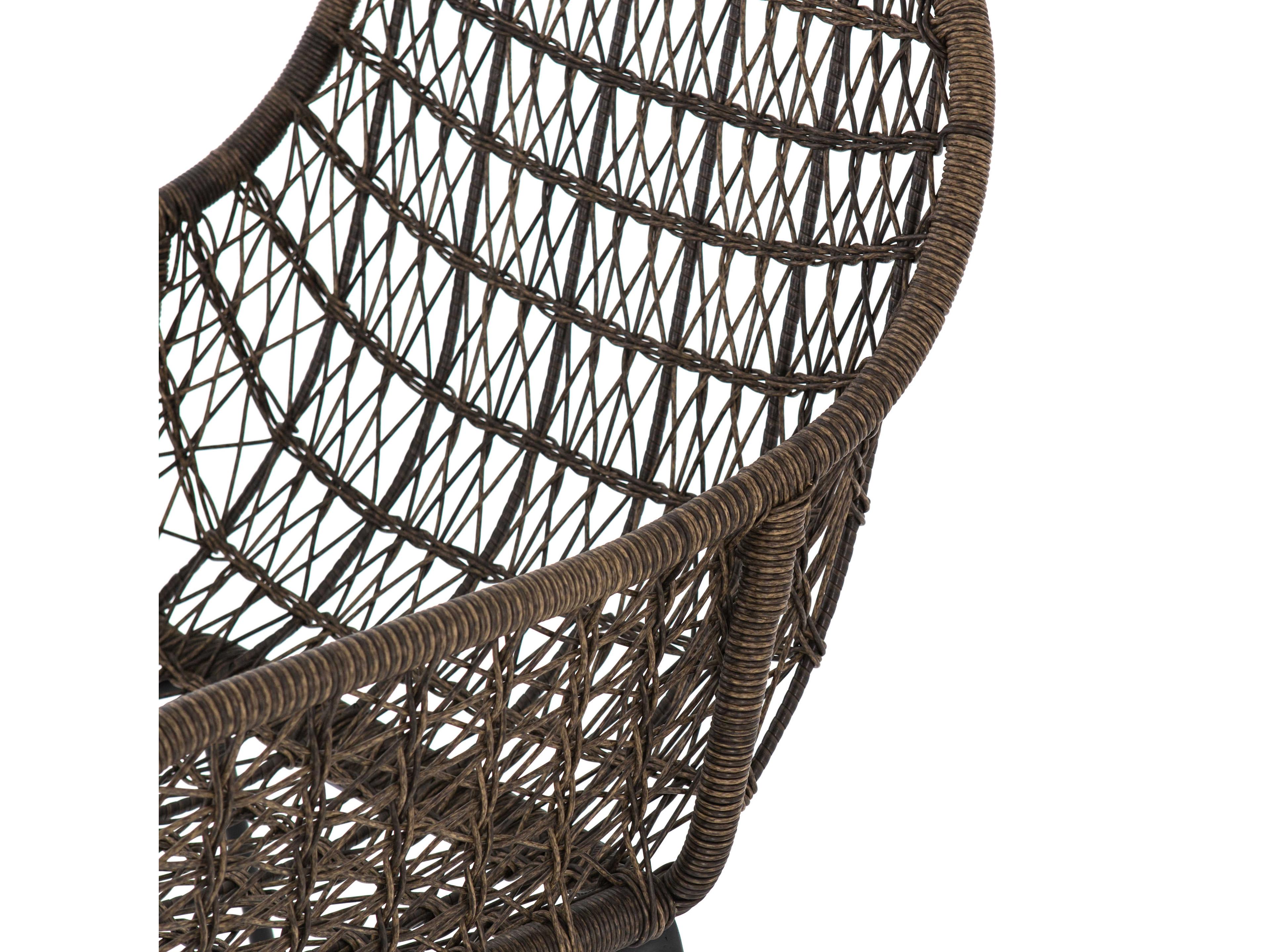 Four Hands Grass Roots Bandera Wicker Natural Black Distressed Grey Counter Stool