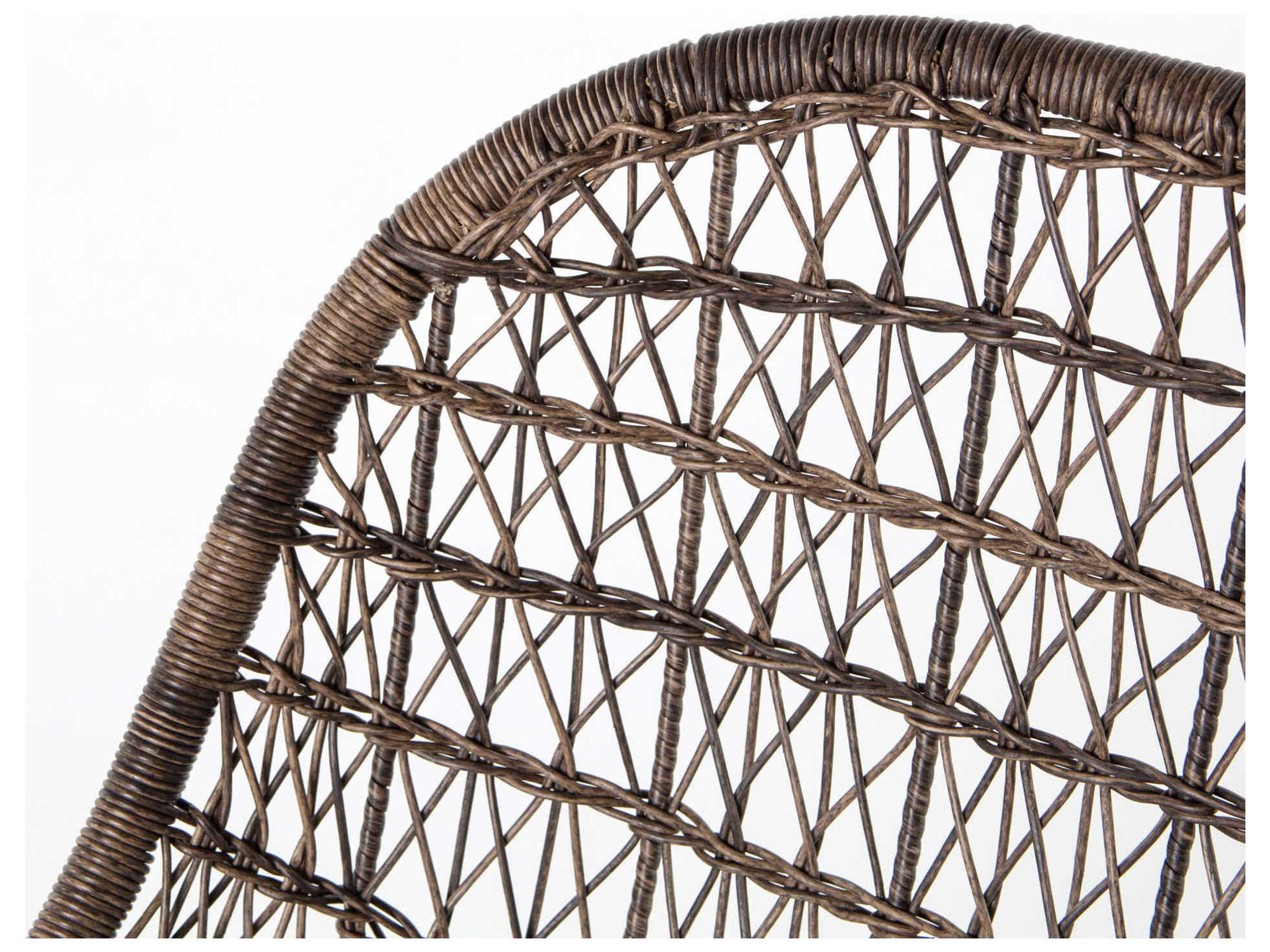 Four Hands Grass Roots Bandera Wicker Gray Arm Dining Chair