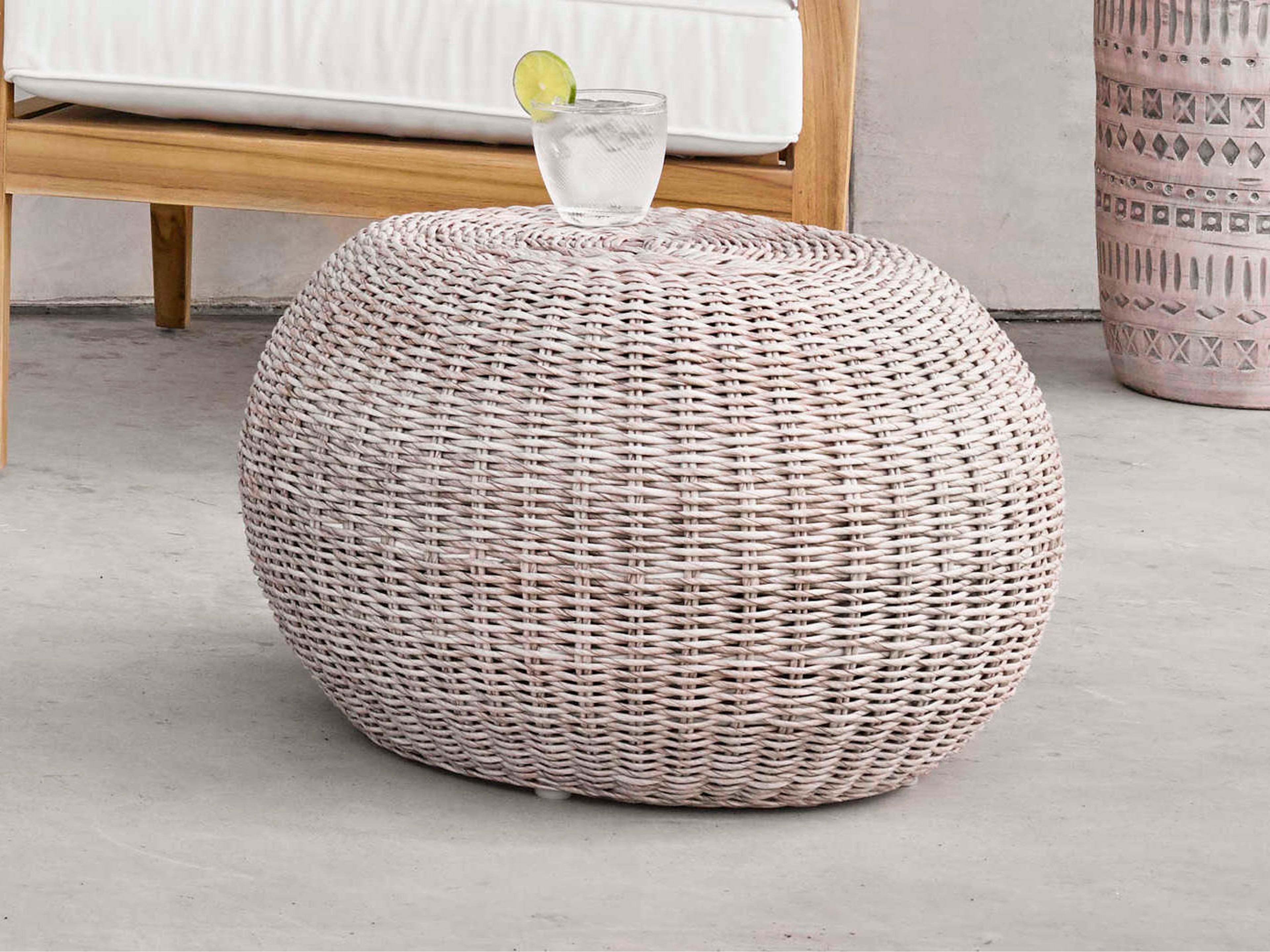 Four Hands Grass Roots Pure White Vintage Accent Stool