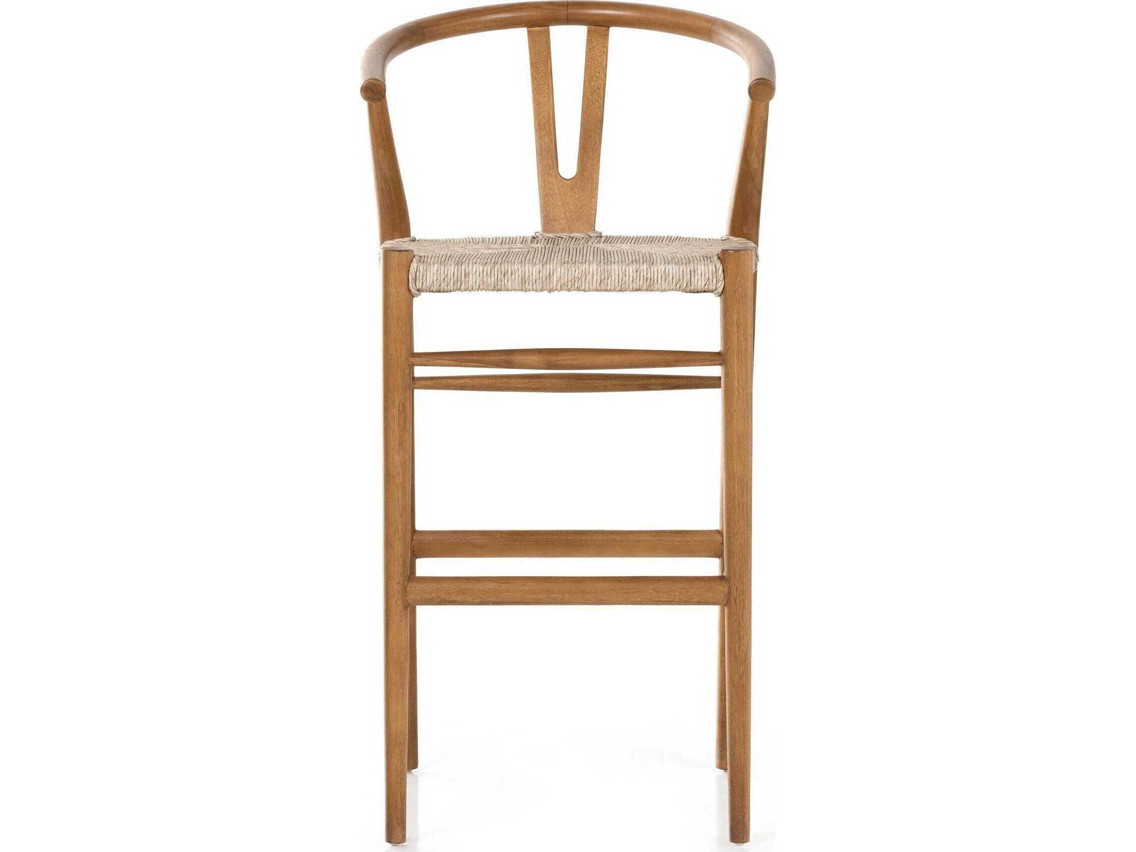 Four Hands Grass Roots Muestra Bar Stool-Natural Teak