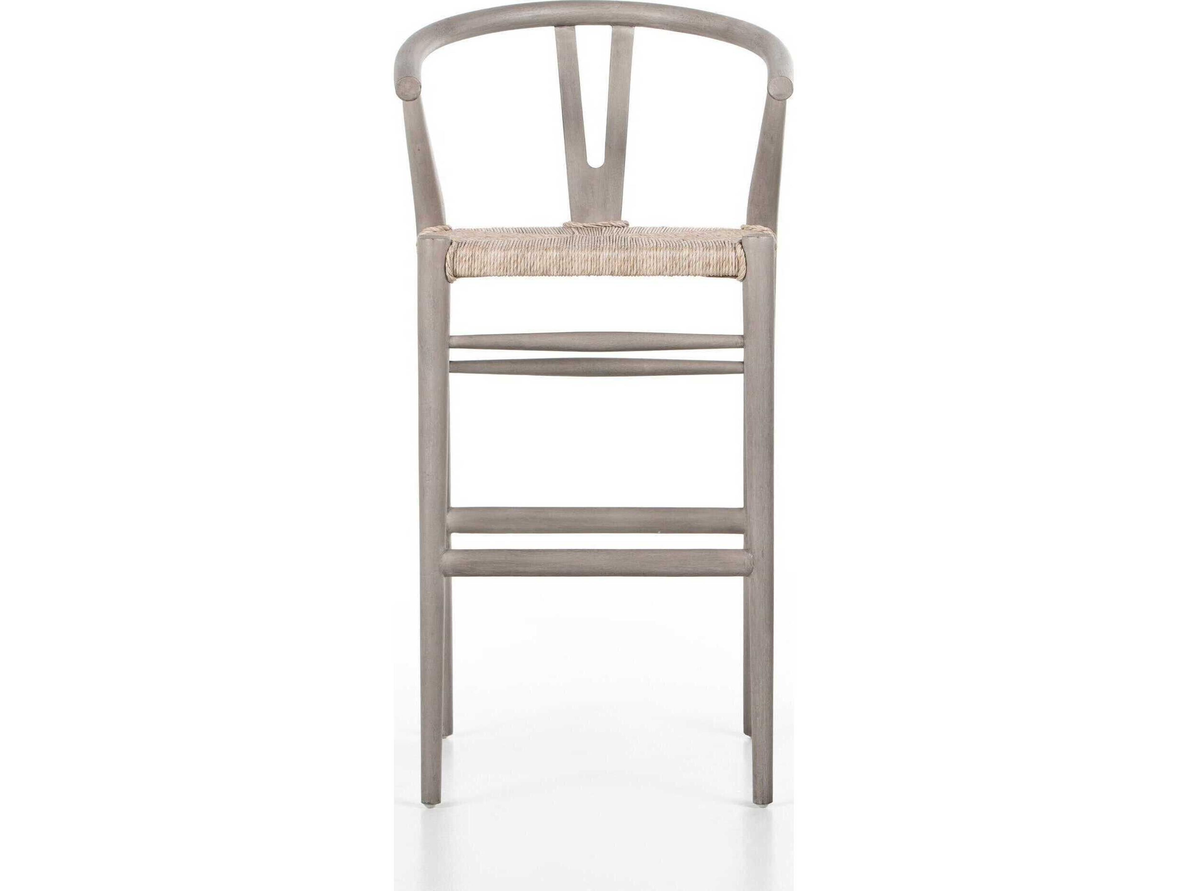 Four Hands Grass Roots Muestra Weathered Grey Bar Stool