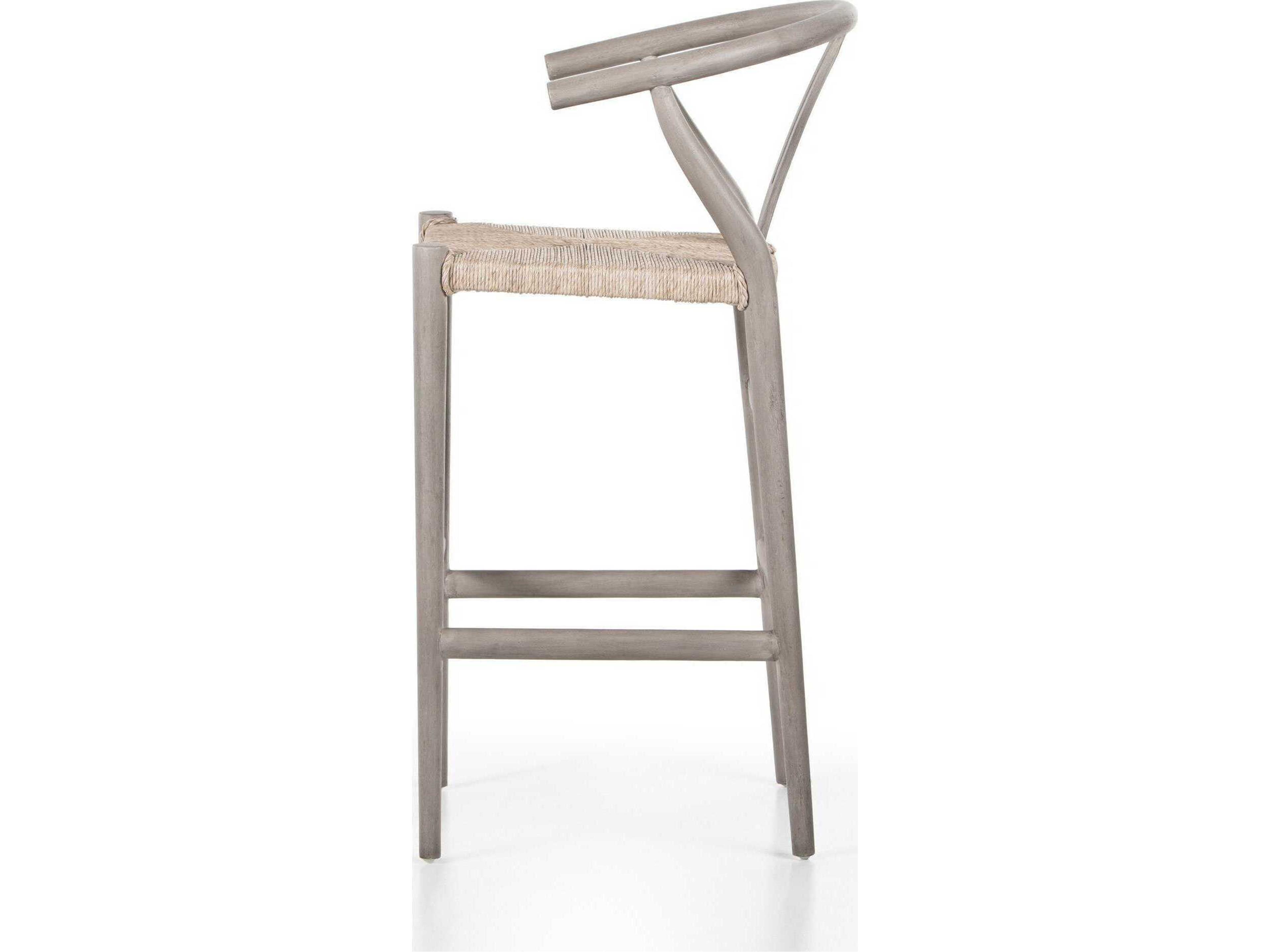 Four Hands Grass Roots Muestra Weathered Grey Bar Stool