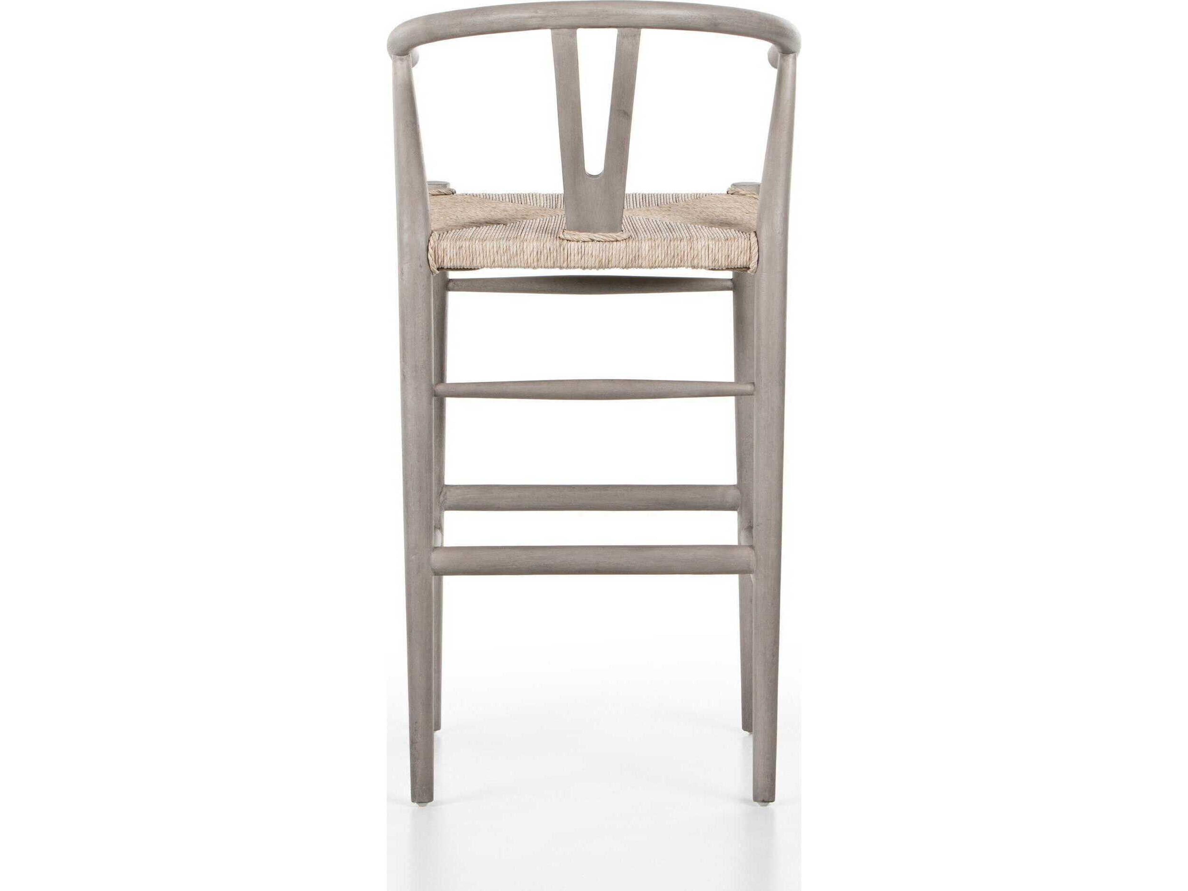 Four Hands Grass Roots Muestra Weathered Grey Bar Stool
