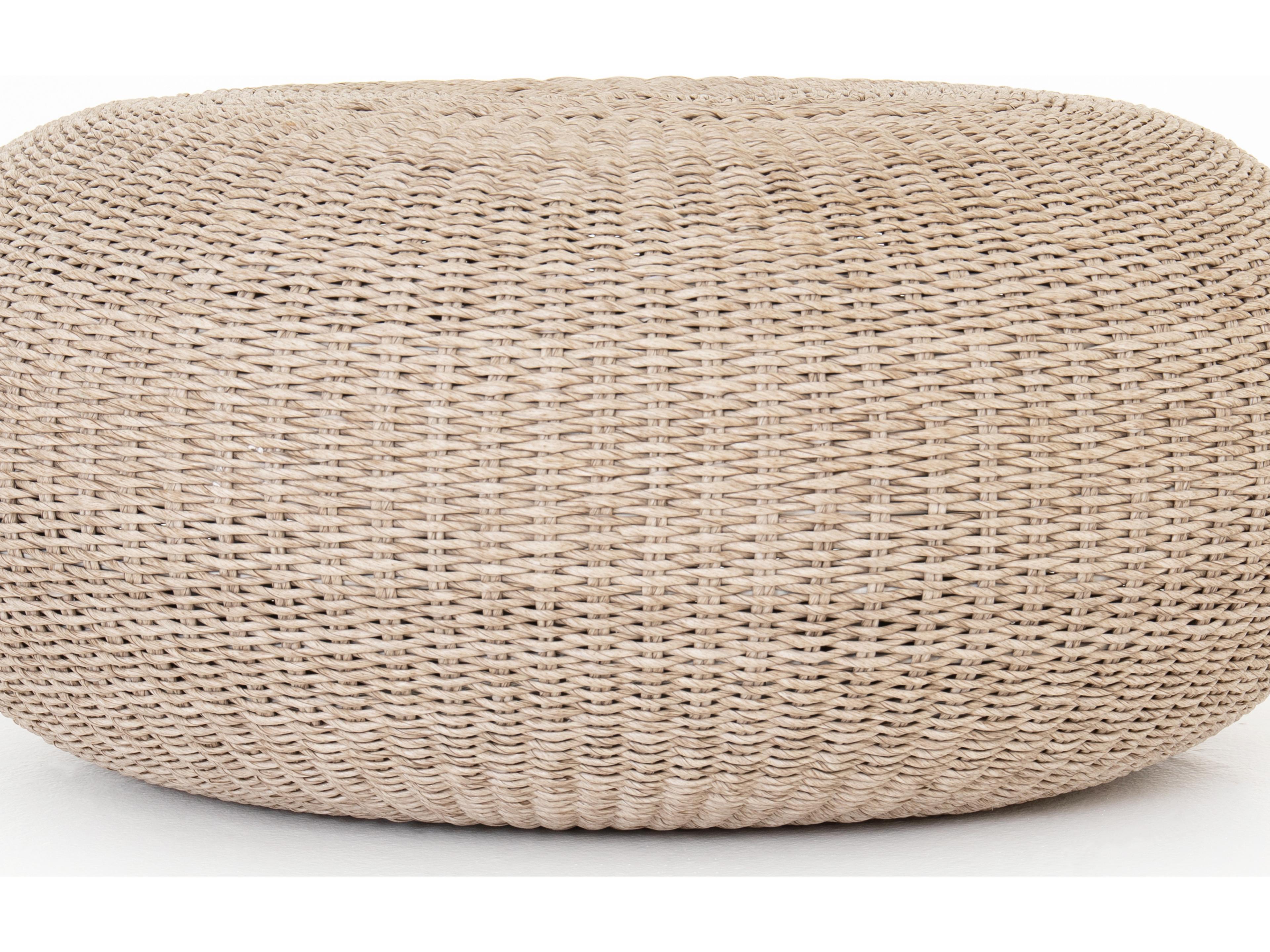 Four Hands Grass Roots Phoenix Round Plastic Pure White Vintage Coffee Table