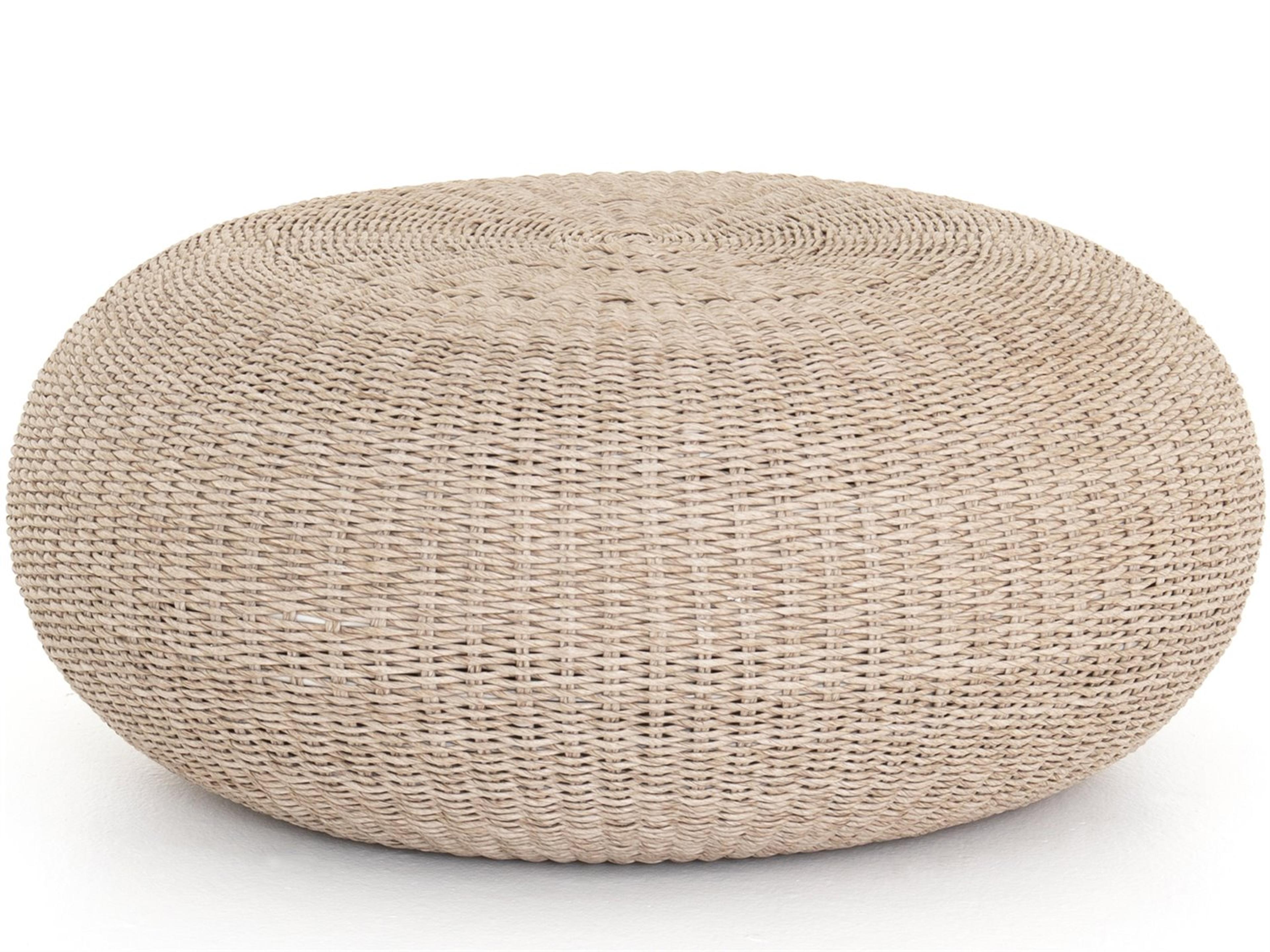 Grass Roots Phoenix Round Plastic Pure White Vintage Coffee Table