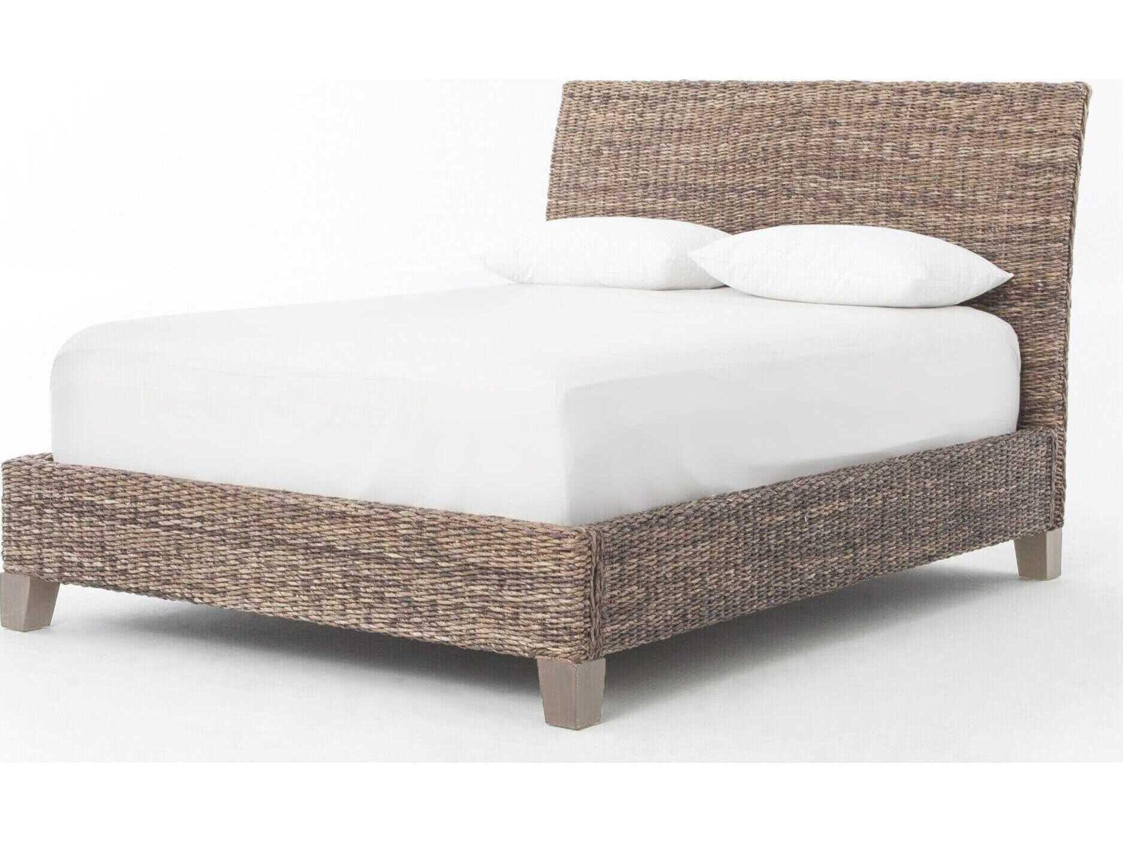 Lanai Woven Banana Leaf King Bed Grey Wash