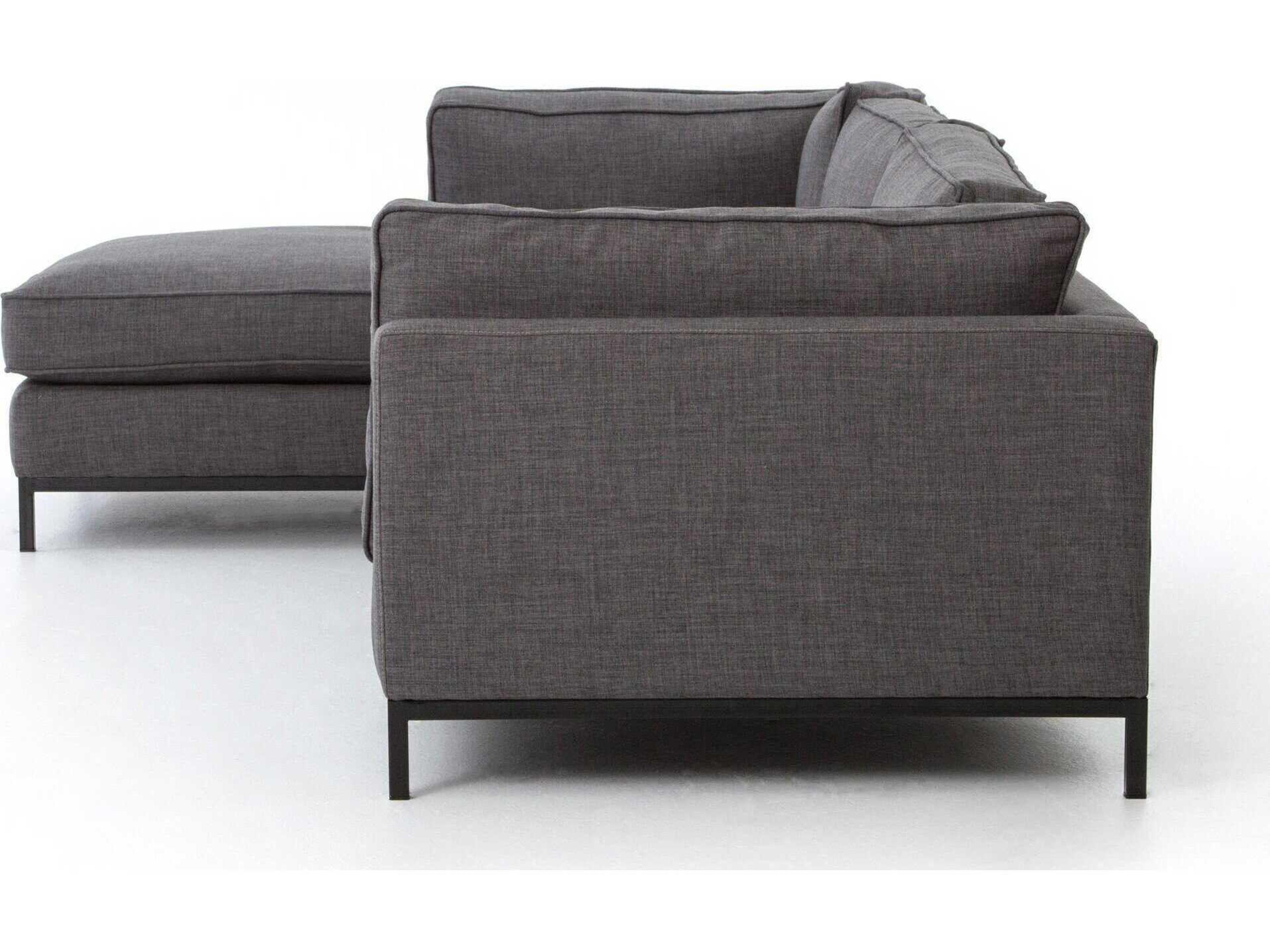 Luxecor Globetrotter Grammercy 2 - Piece Gray Upholstered Sectional Sofa with LAF Chaise