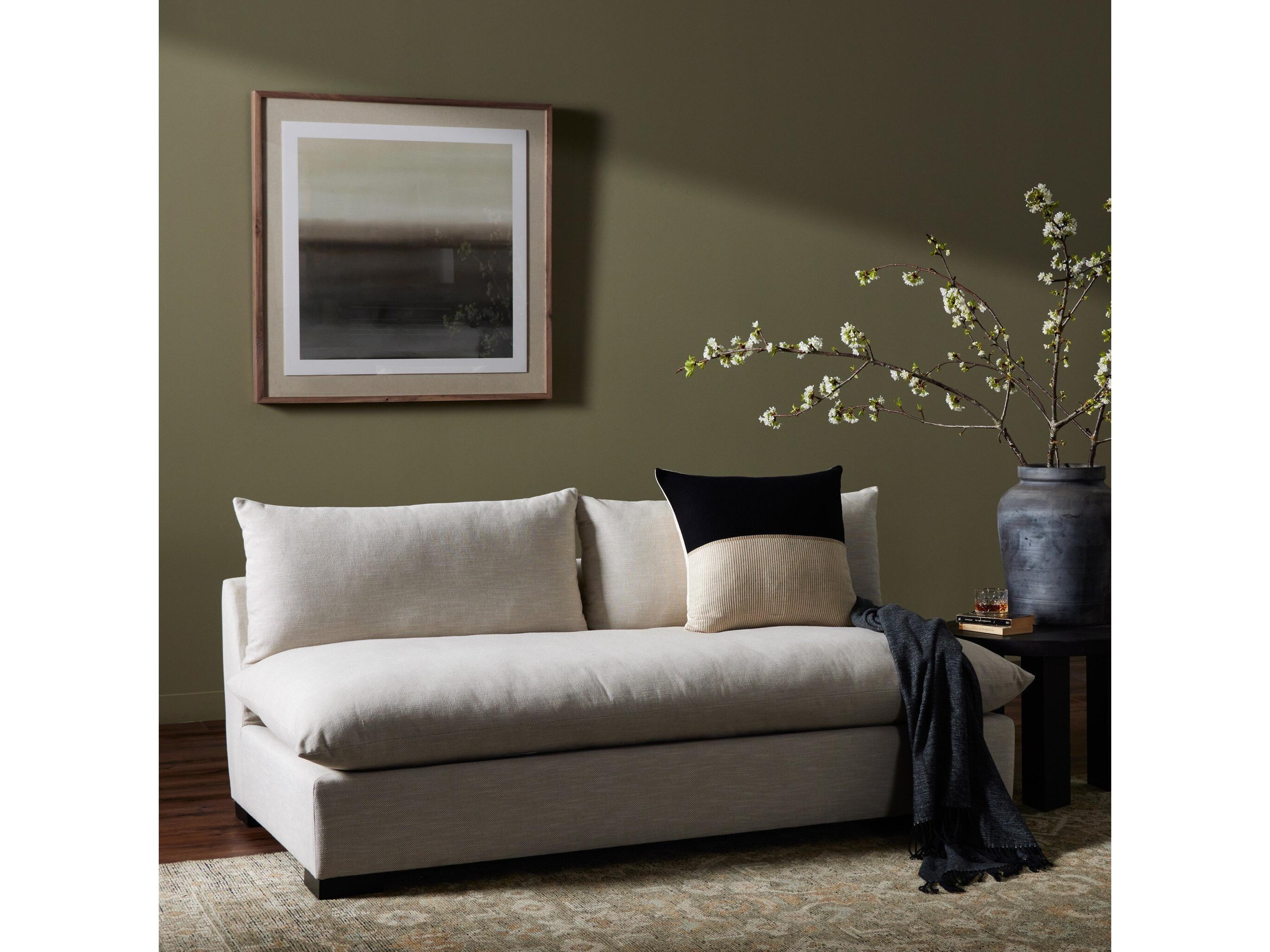 Four Hands Atelier Grant Ashby Oatmeal Espresso Beige Upholstered Loveseat