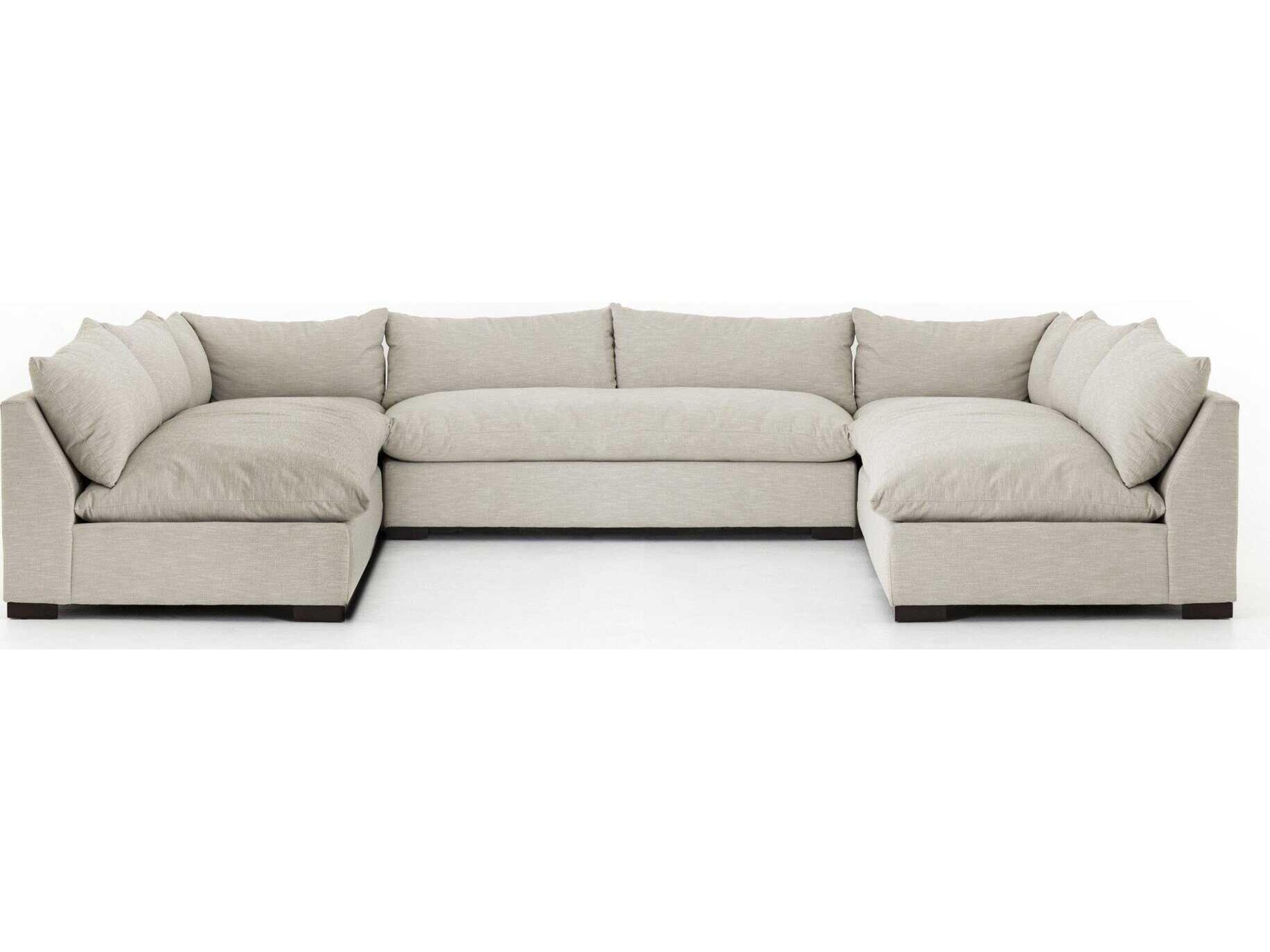Atelier Grant 5 - Piece Beige Upholstered Sectional Sofa