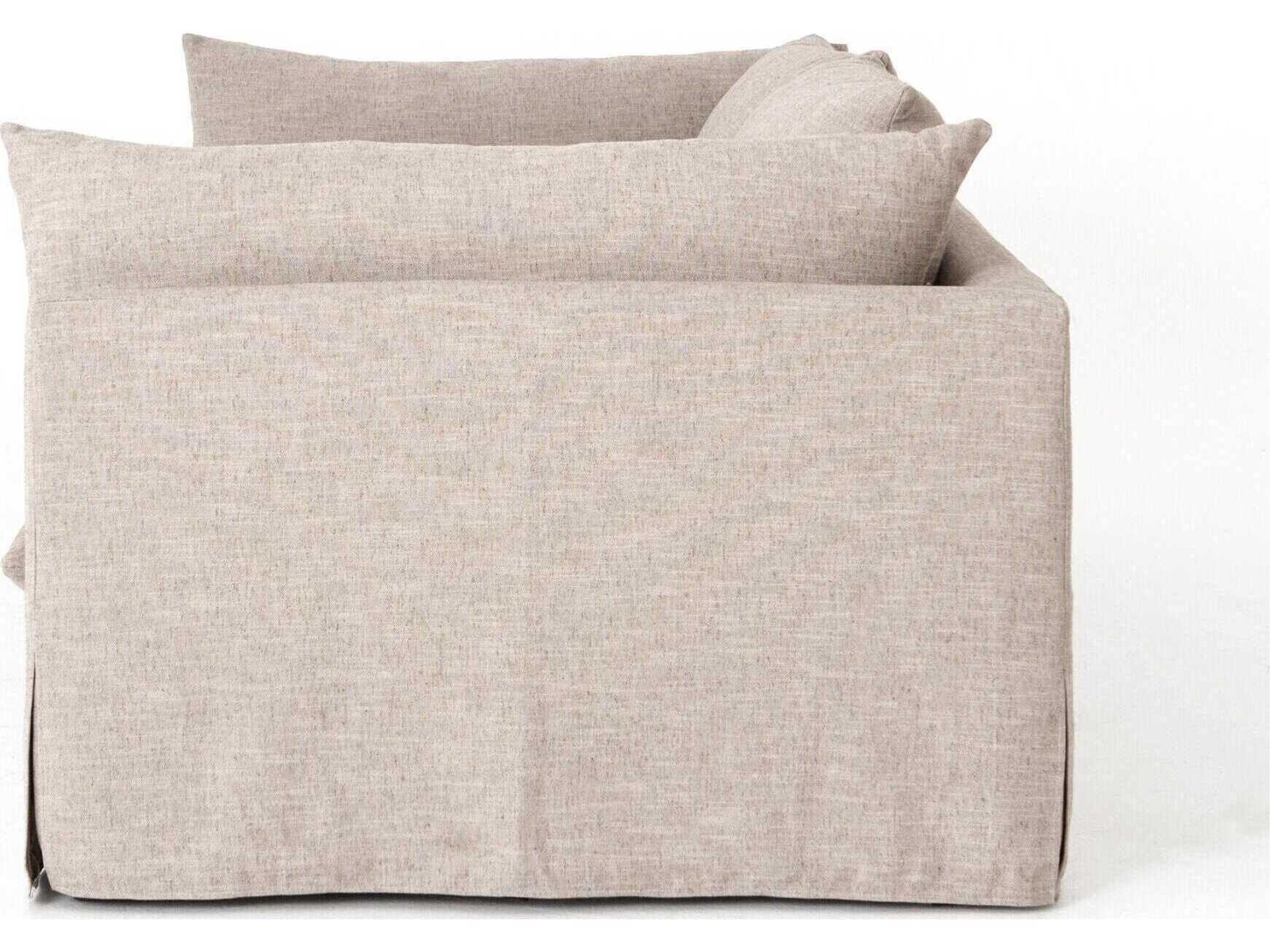 Four Hands Atelier Habitat Valley Nimbus Dark Walnut Gray Upholstered Sofa