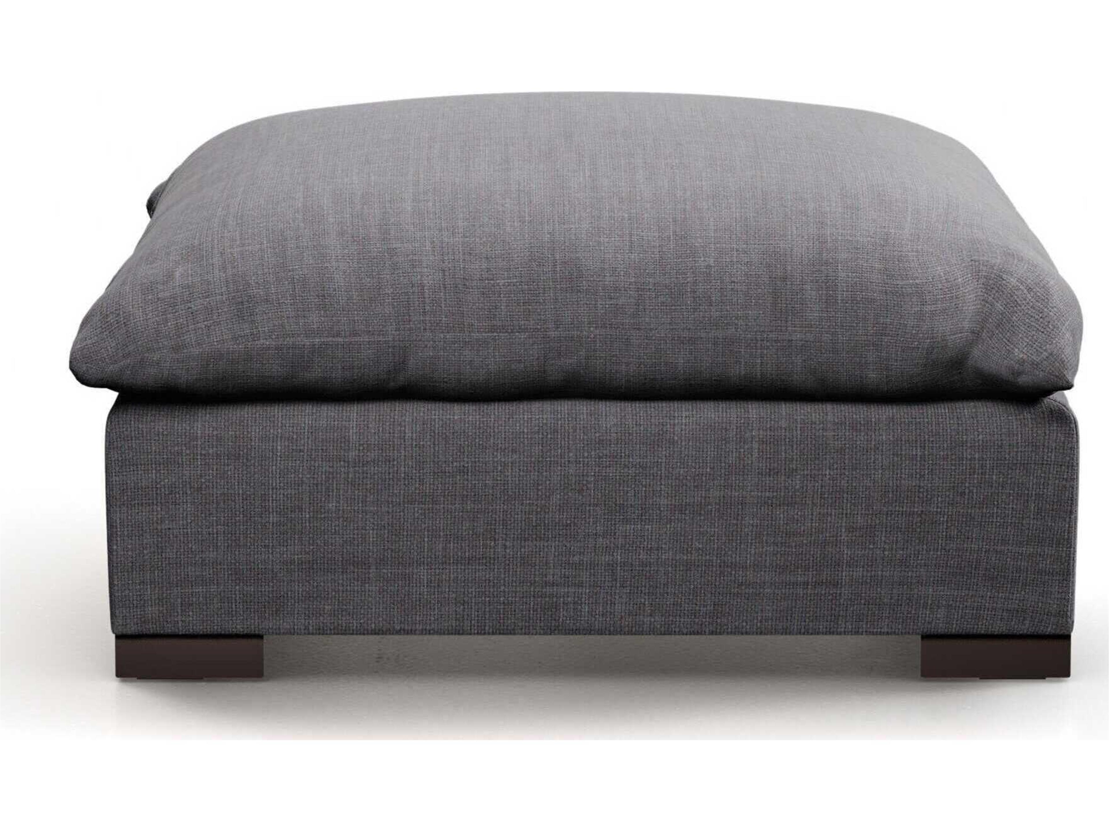 Four Hands Atelier Westwood Espresso Bennett Charcoal Gray Upholstered Ottoman