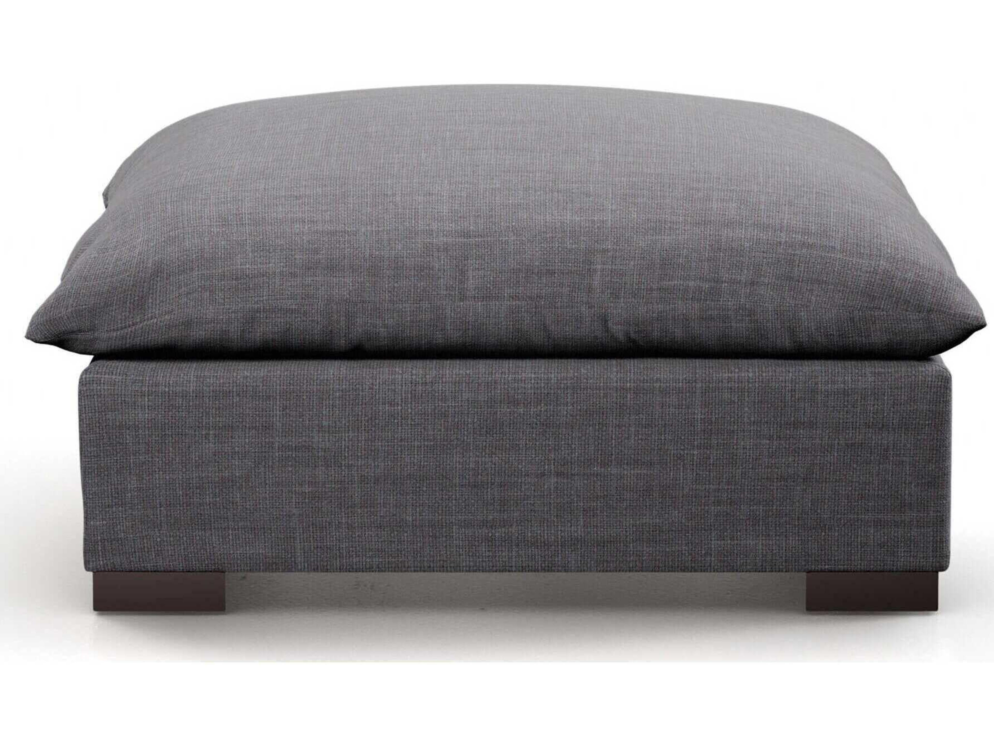 Four Hands Atelier Westwood Espresso Bennett Charcoal Gray Upholstered Ottoman