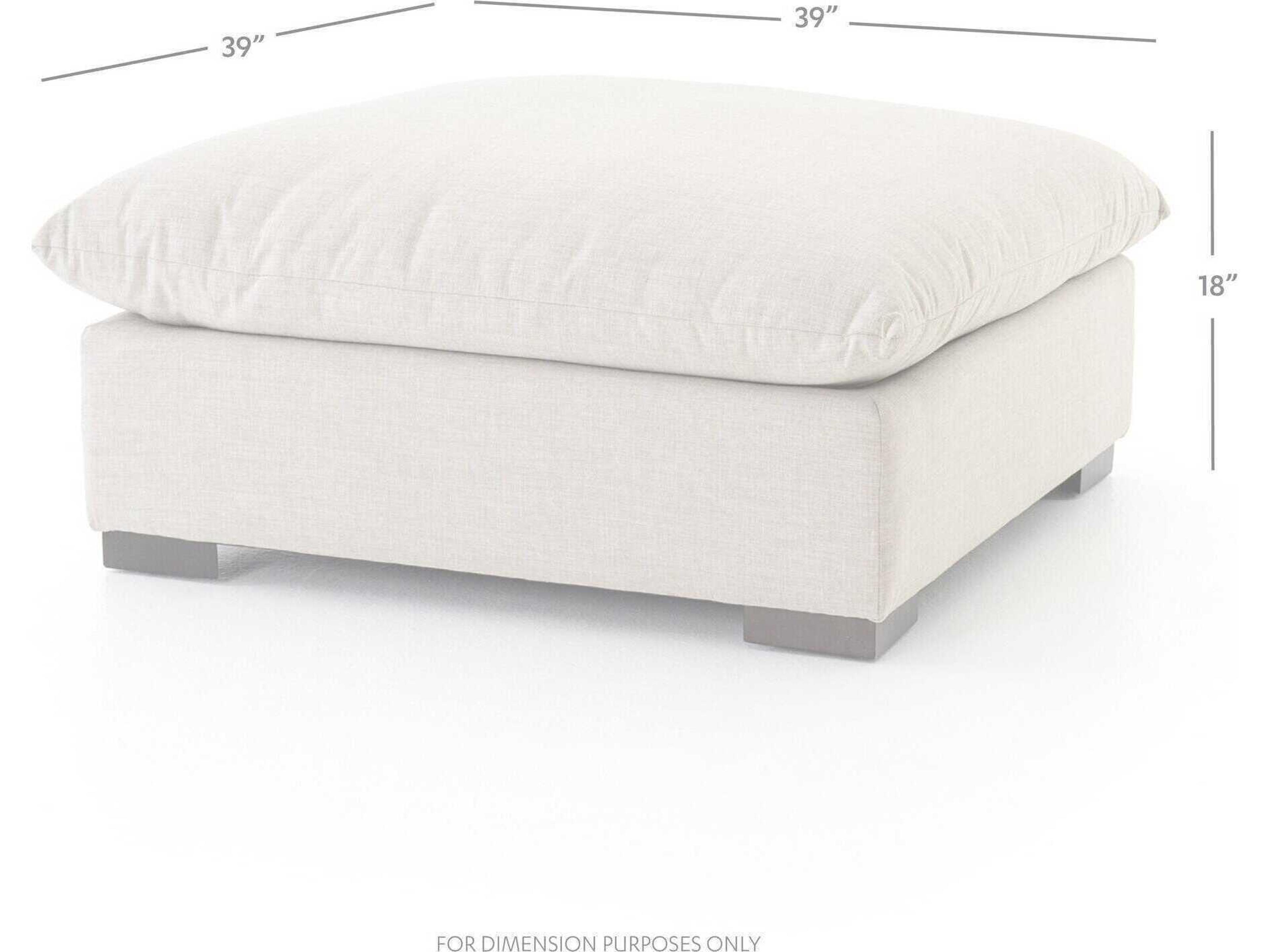 Four Hands Atelier Westwood Espresso Bennett Moon Beige Upholstered Ottoman