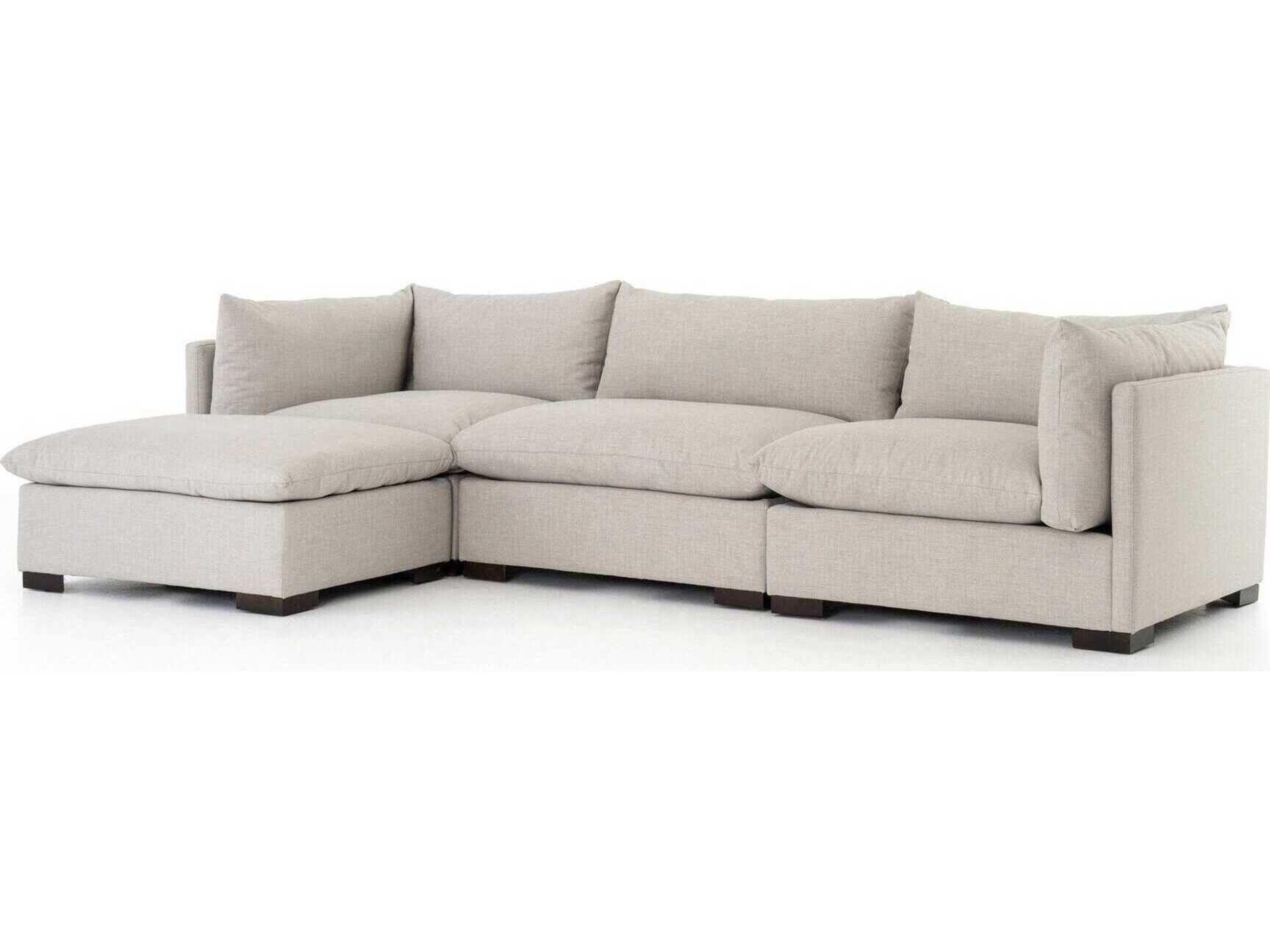 Atelier Westwood 3 - Piece Beige Upholstered Sectional Sofa with Ottoman
