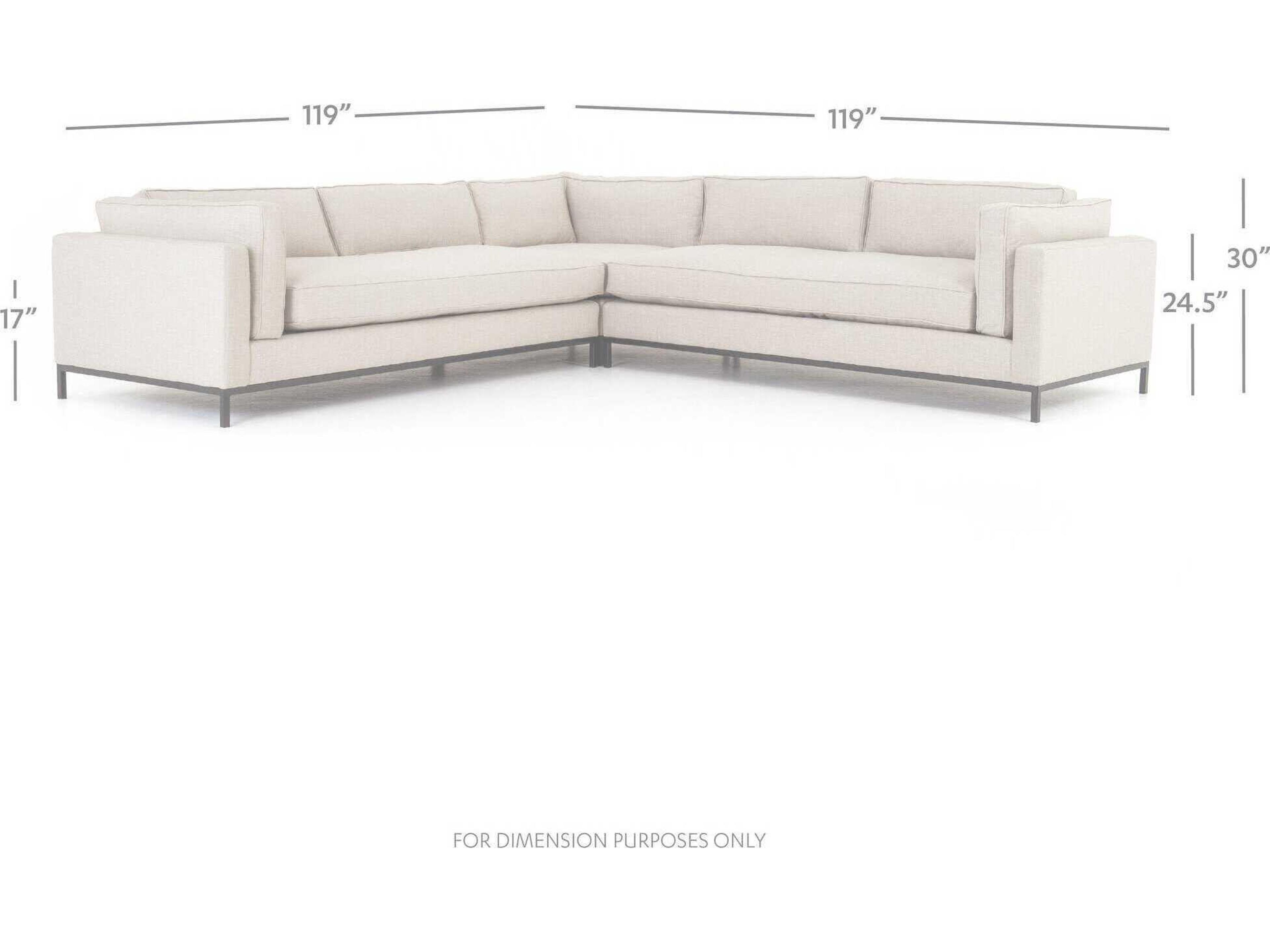 Luxecor Globetrotter Westwood 3 - Piece Beige Upholstered Sectional Sofa