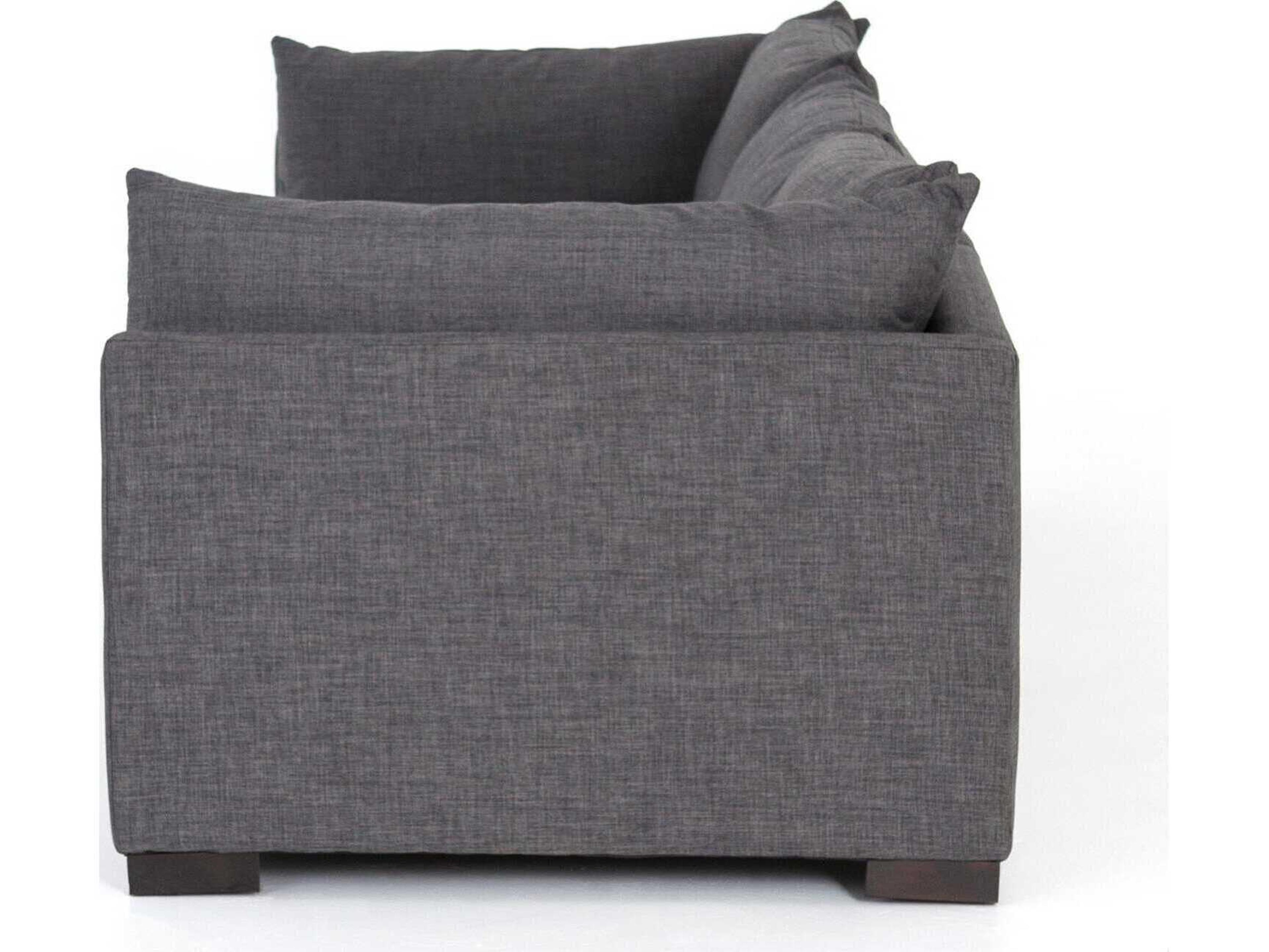 Four Hands Atelier Westwood 3 - Piece Sectional Espresso Bennett Charcoal Gray Upholstered Sofa