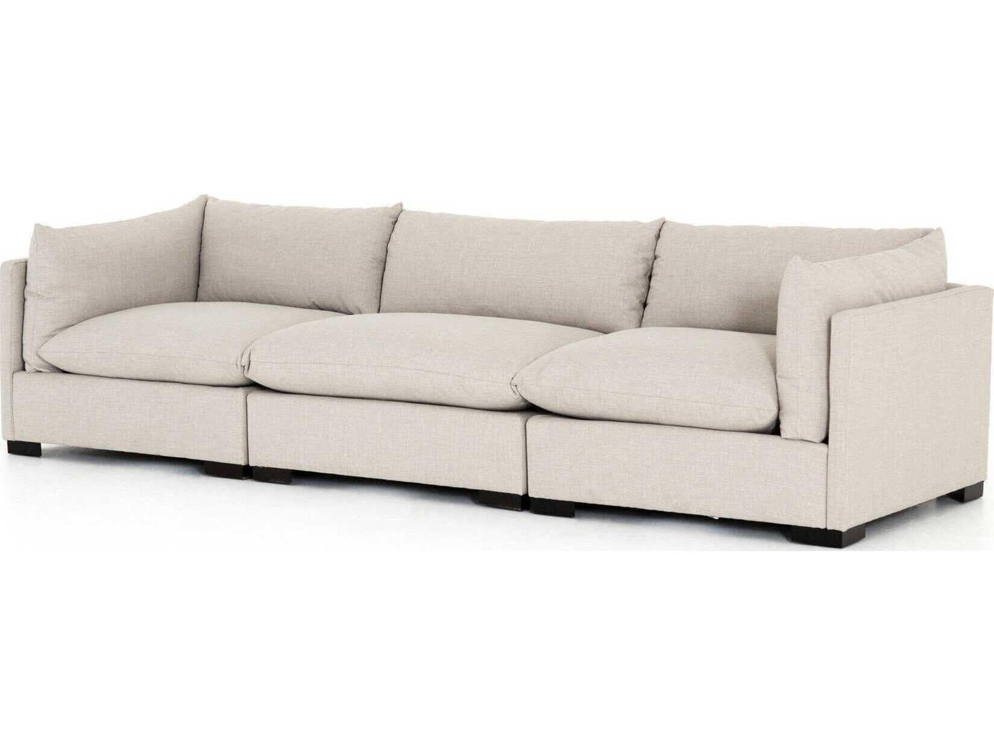 Atelier Westwood 3 - Piece Sectional Espresso Bennett Moon Beige Upholstered Sofa