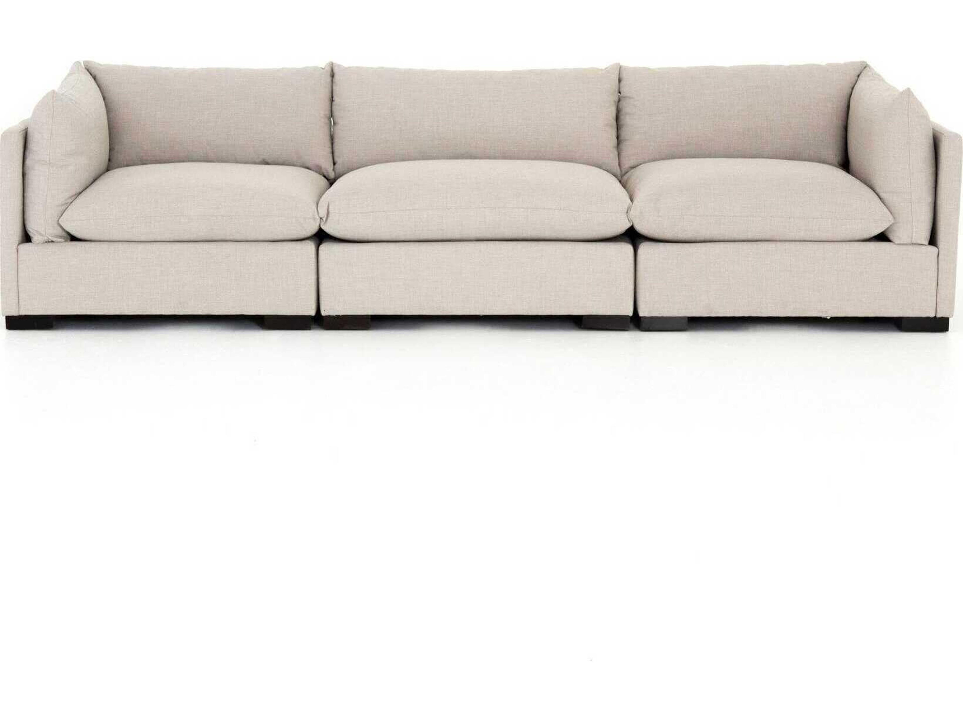 Four Hands Atelier Westwood 3 - Piece Sectional Espresso Bennett Moon Beige Upholstered Sofa