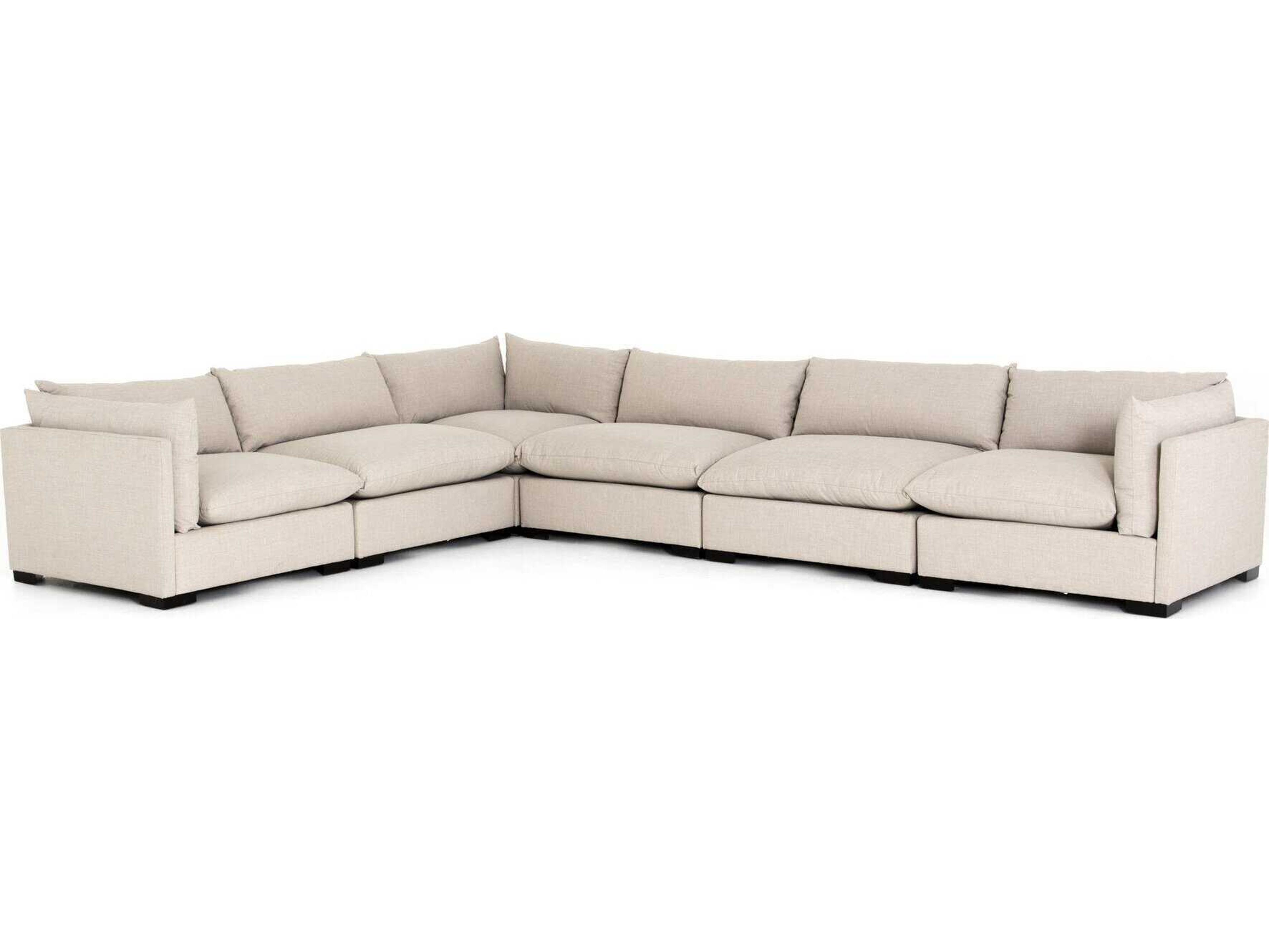 Atelier Westwood 6 - Piece Beige Upholstered Sectional Sofa