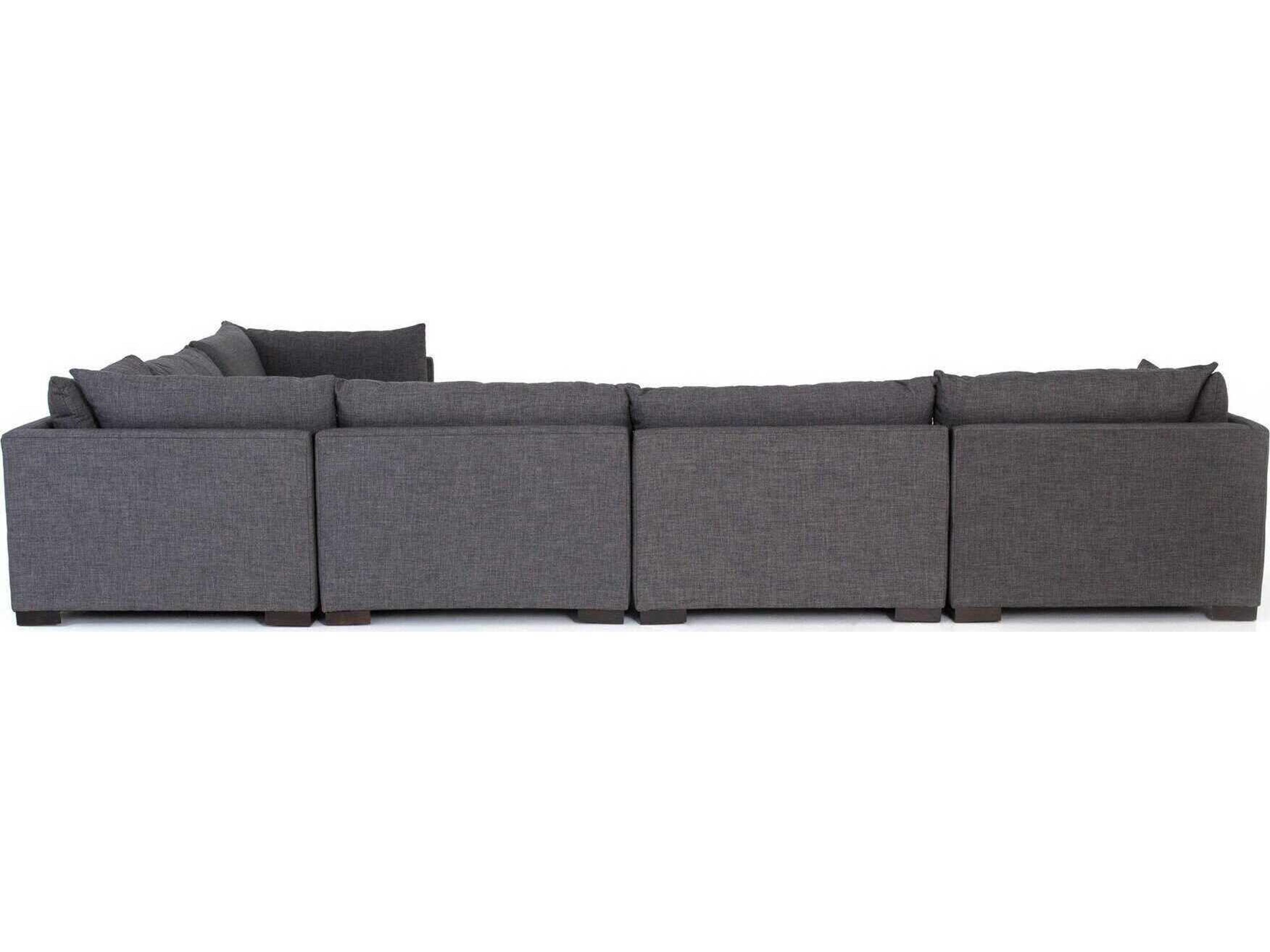 Four Hands Atelier Westwood 6 - Piece Gray Upholstered Sectional Sofa with Ottoman