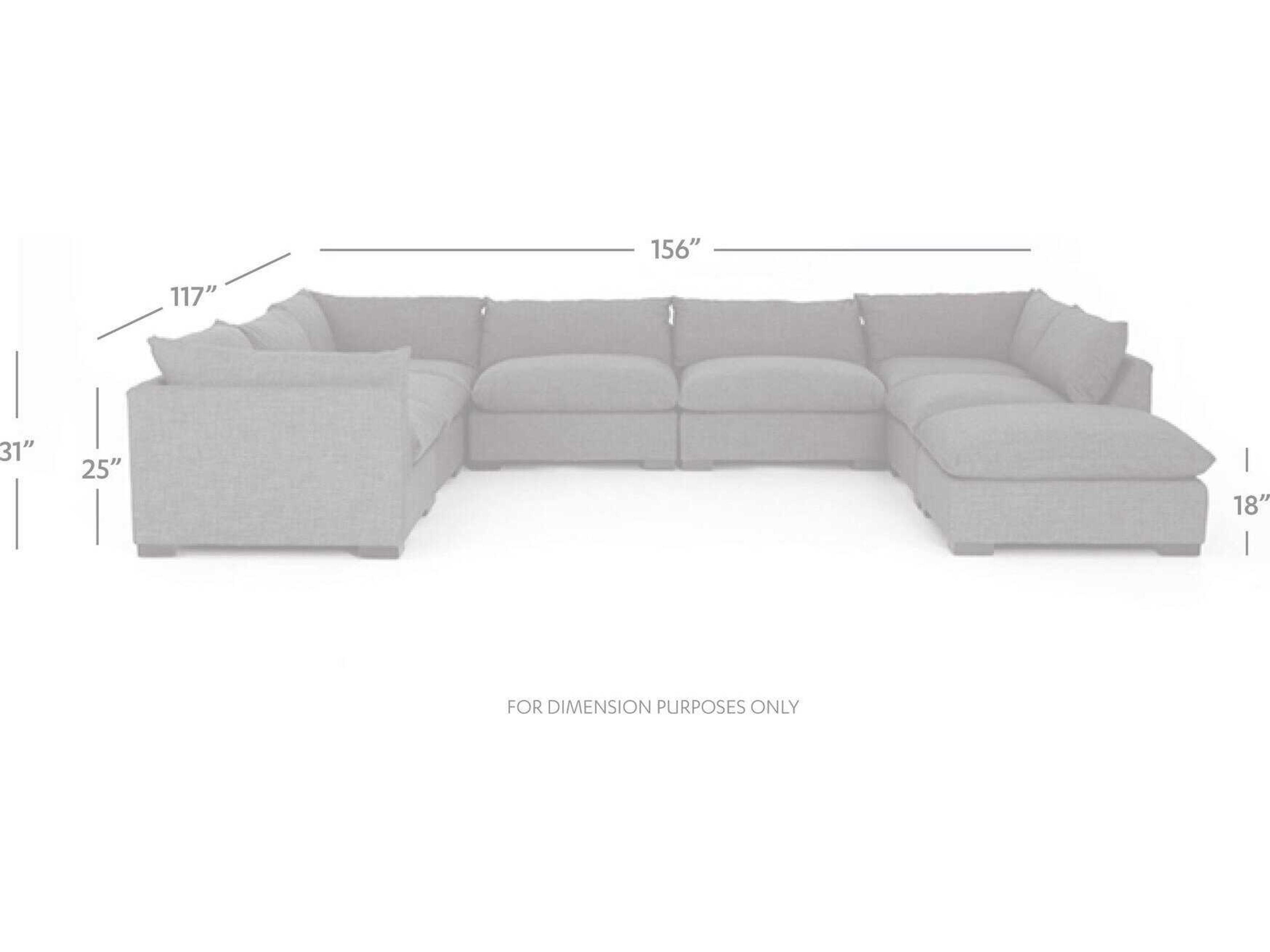 Four Hands Atelier Westwood 7 - Piece Beige Upholstered Sectional Sofa with Ottoman