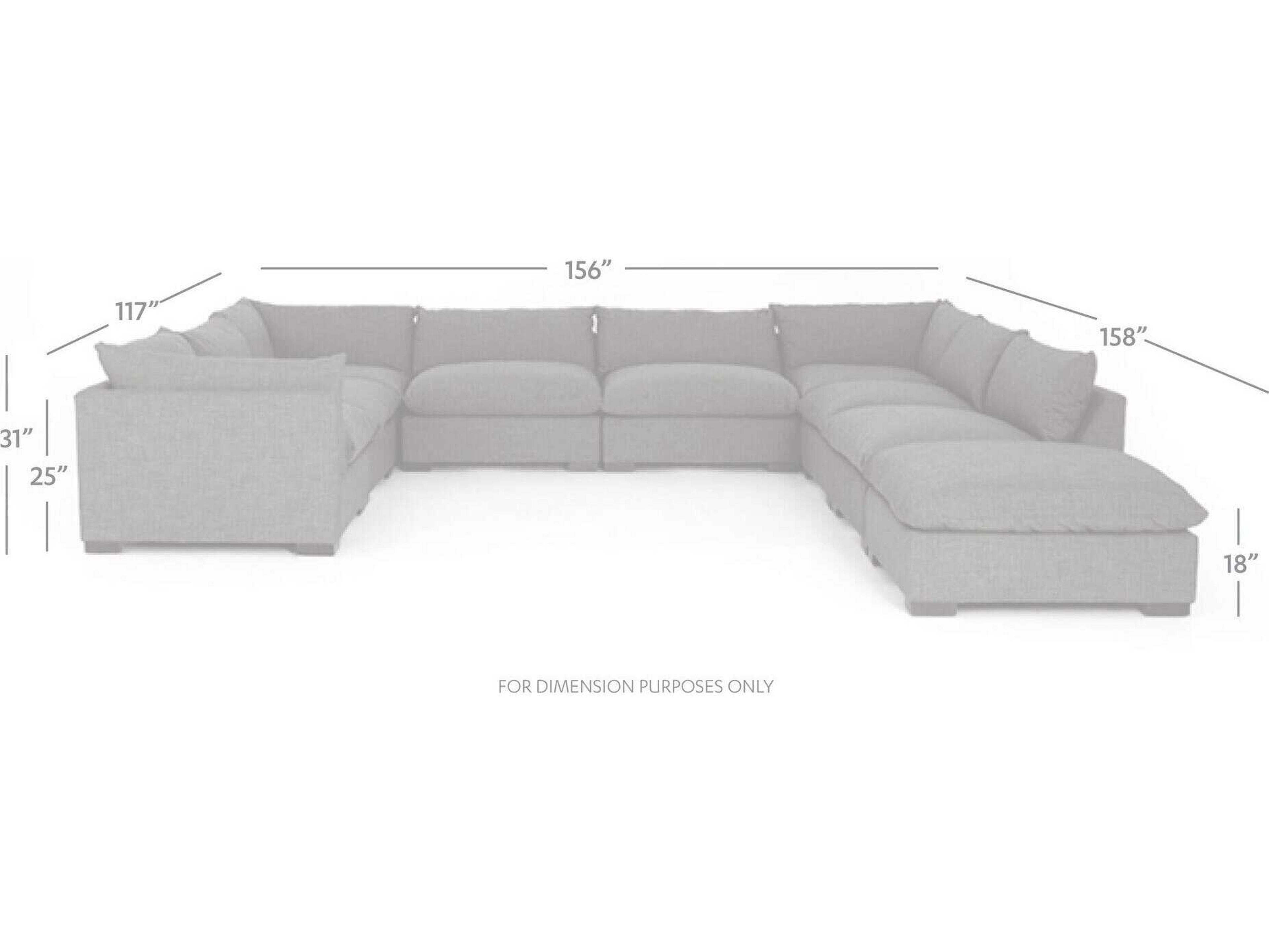 Four Hands Atelier Westwood 8 - Piece Beige Upholstered Sectional Sofa with Ottoman