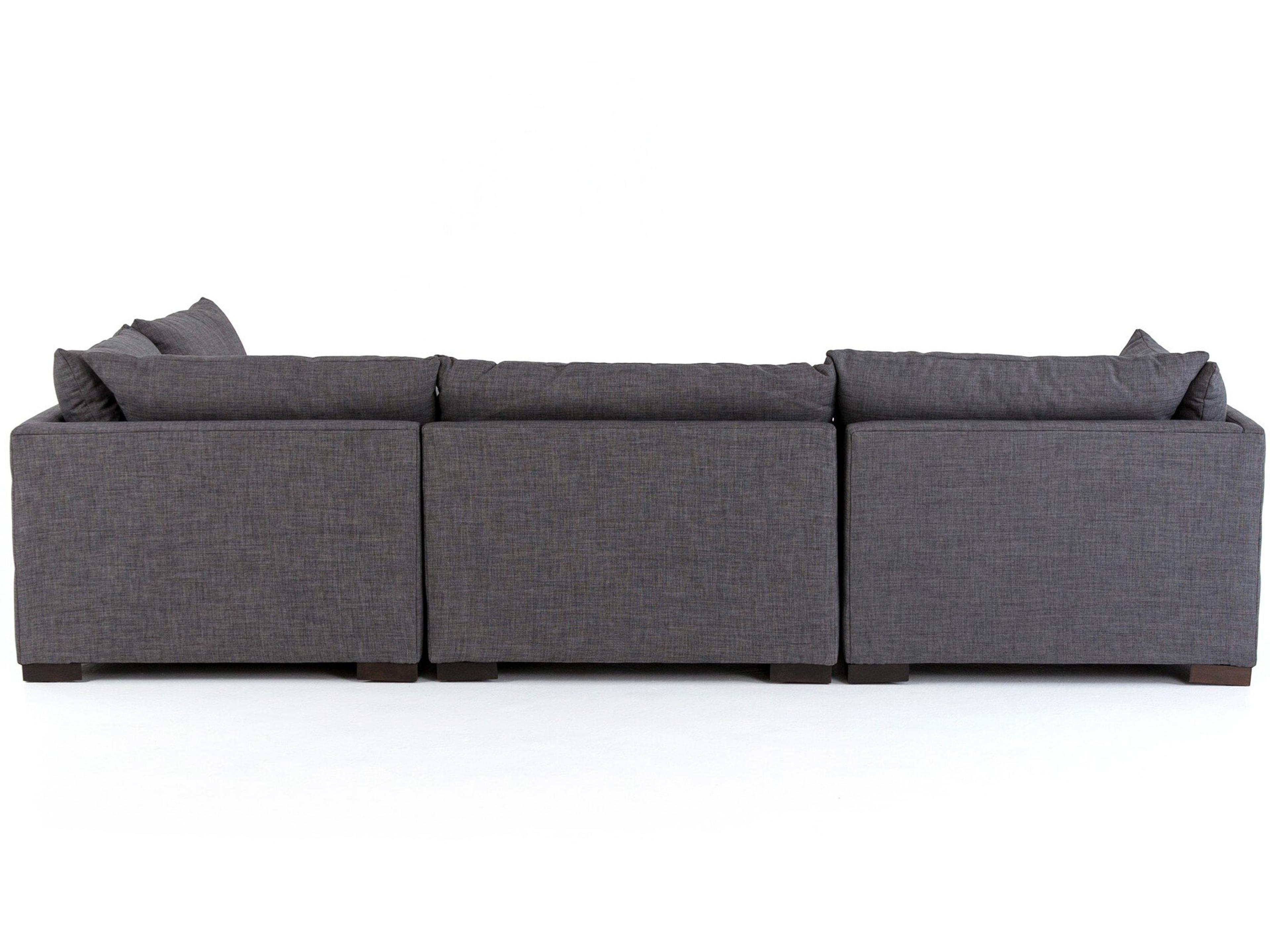 Four Hands Atelier Westwood 4 - Piece Black Upholstered Sectional Sofa with Ottoman