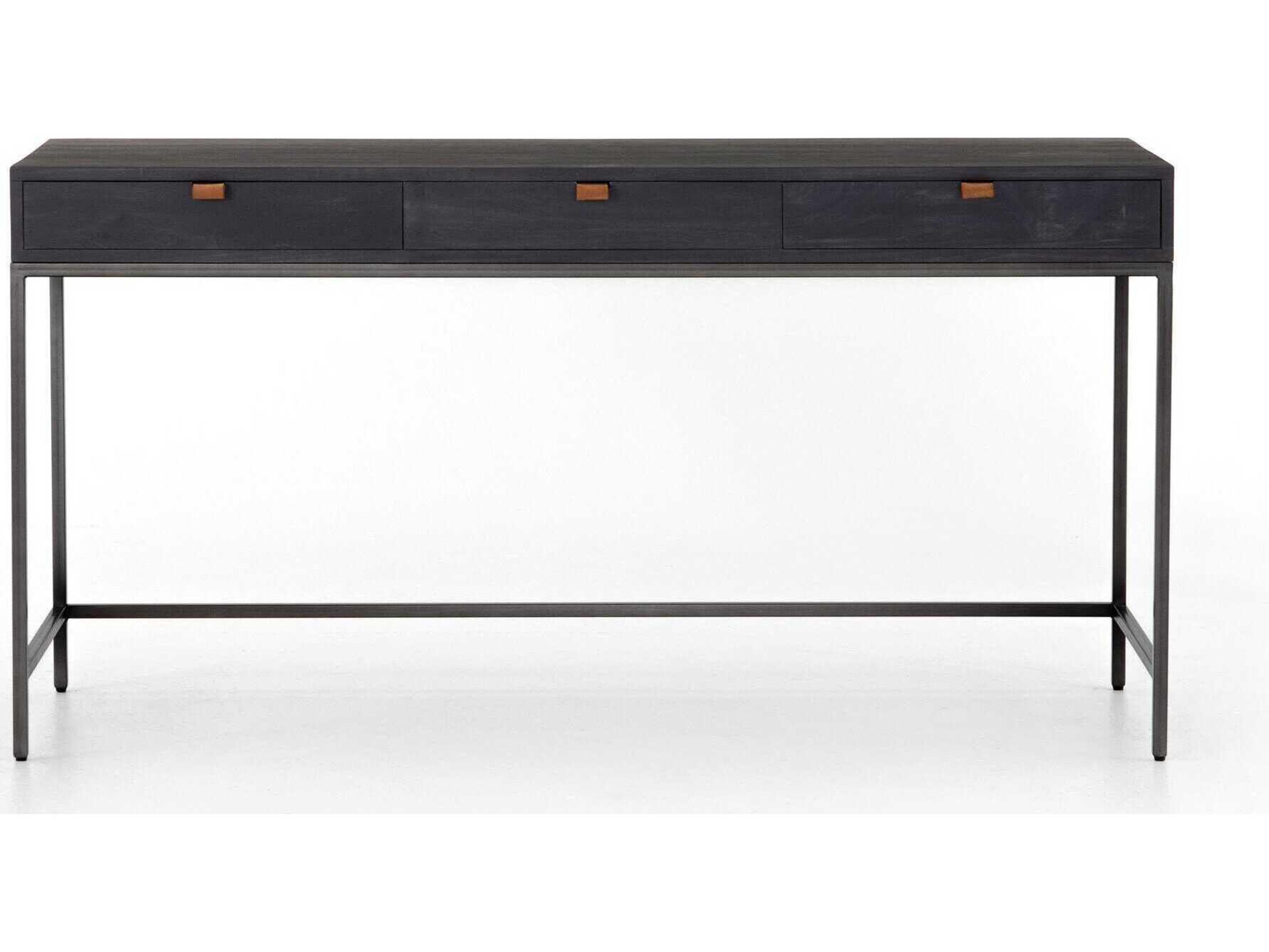 Four Hands Fulton Trey Black Poplar Wood Writing Desk