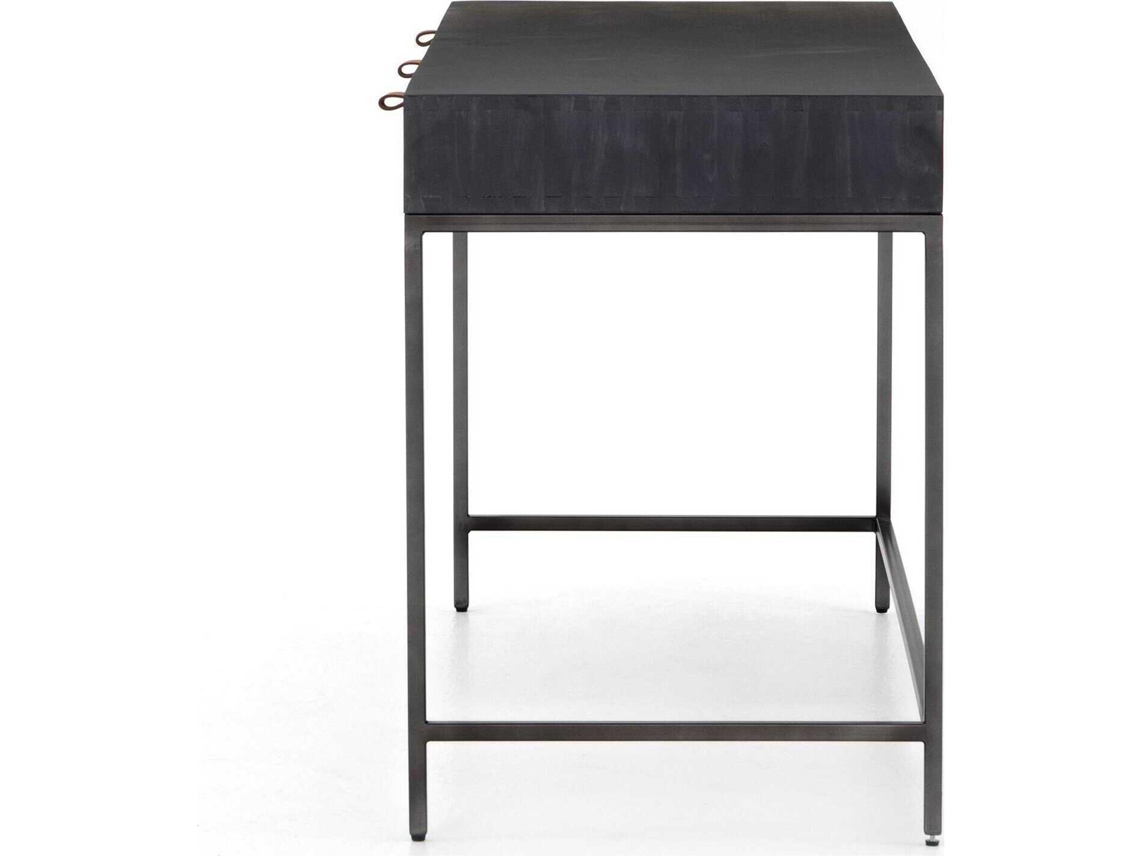 Four Hands Fulton Trey Black Poplar Wood Writing Desk